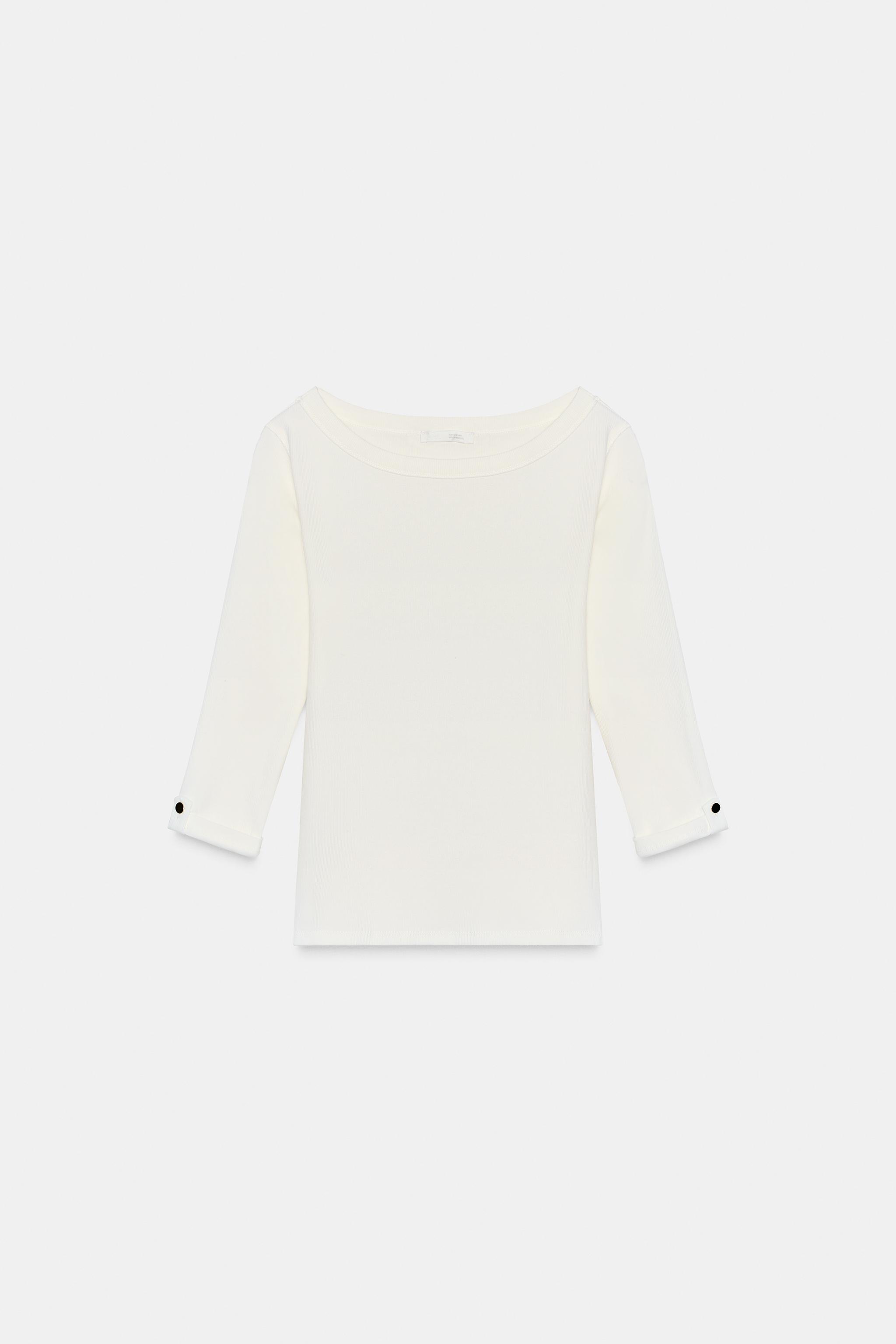 Buttoned Ribbed T-Shirt