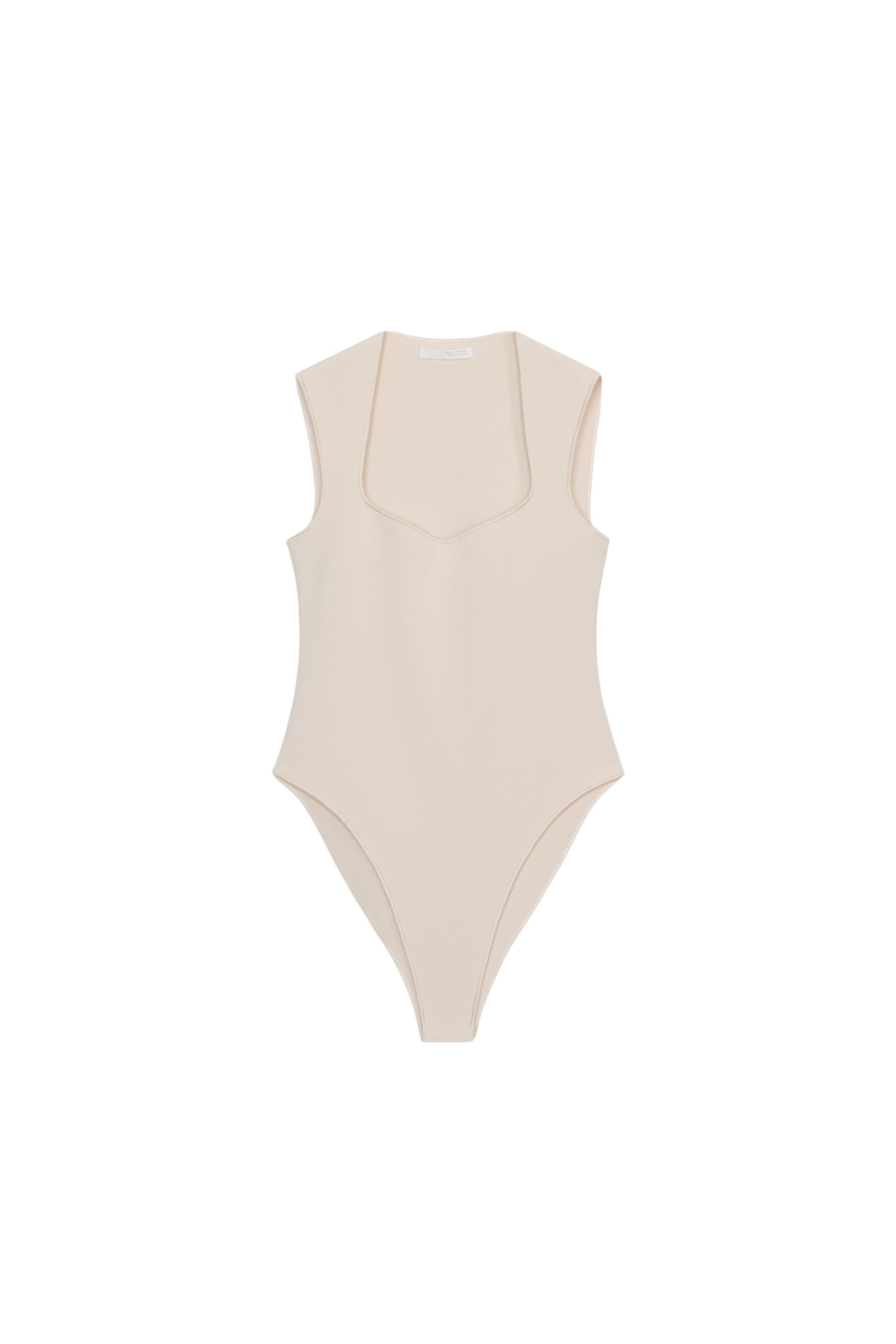 Stretch square-neck bodysuit