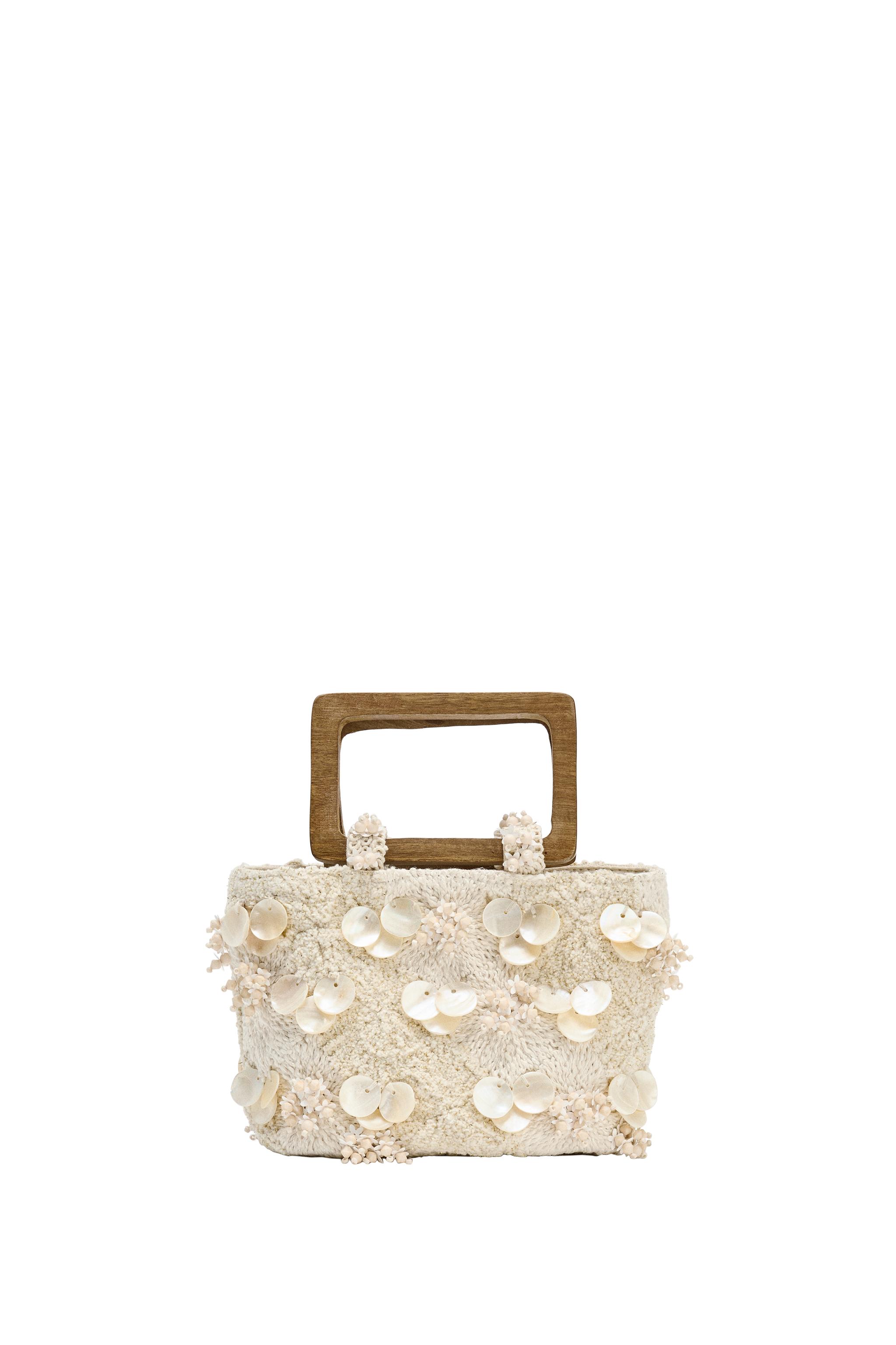 Pearlescent detail handbag