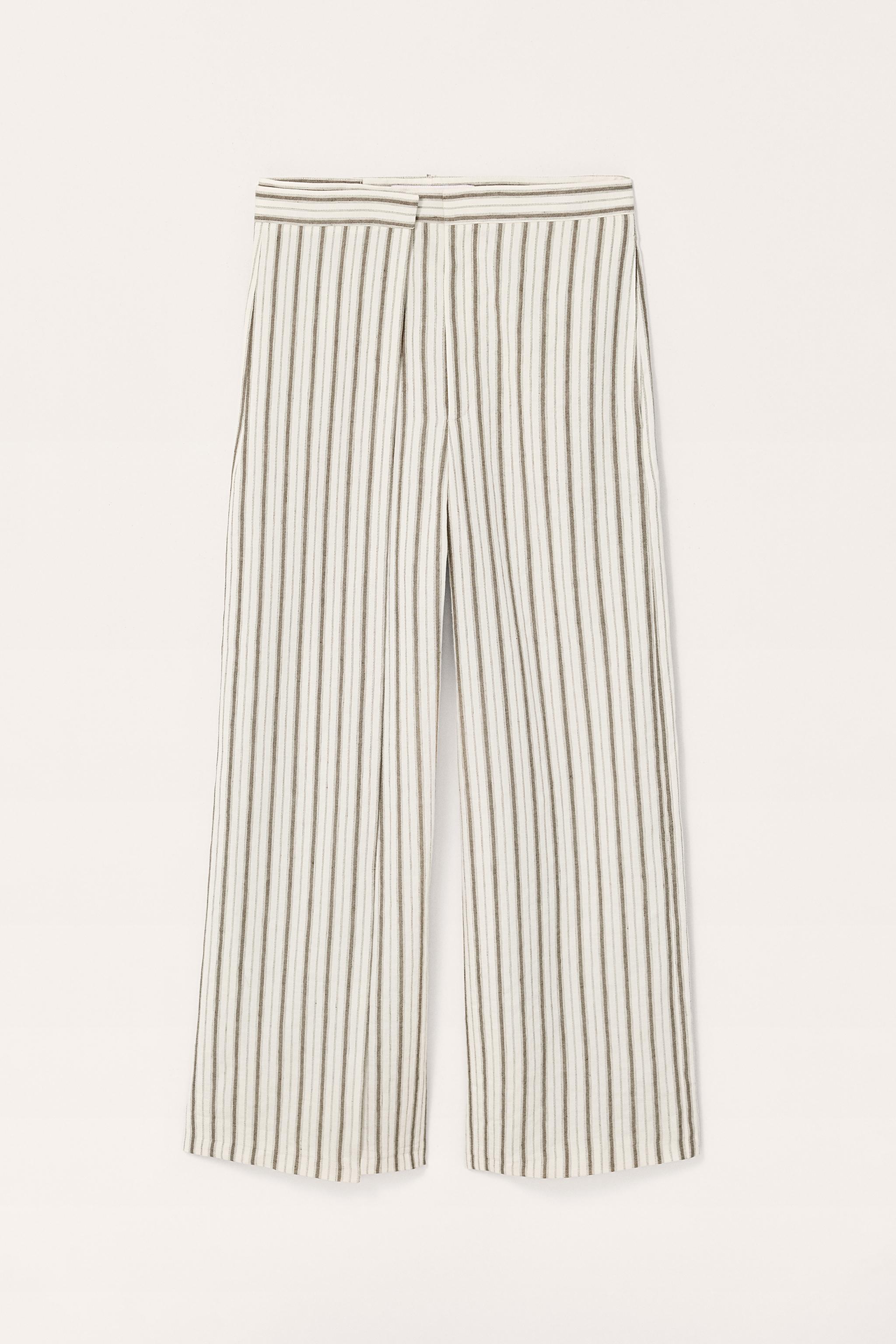 Striped linen blend trousers