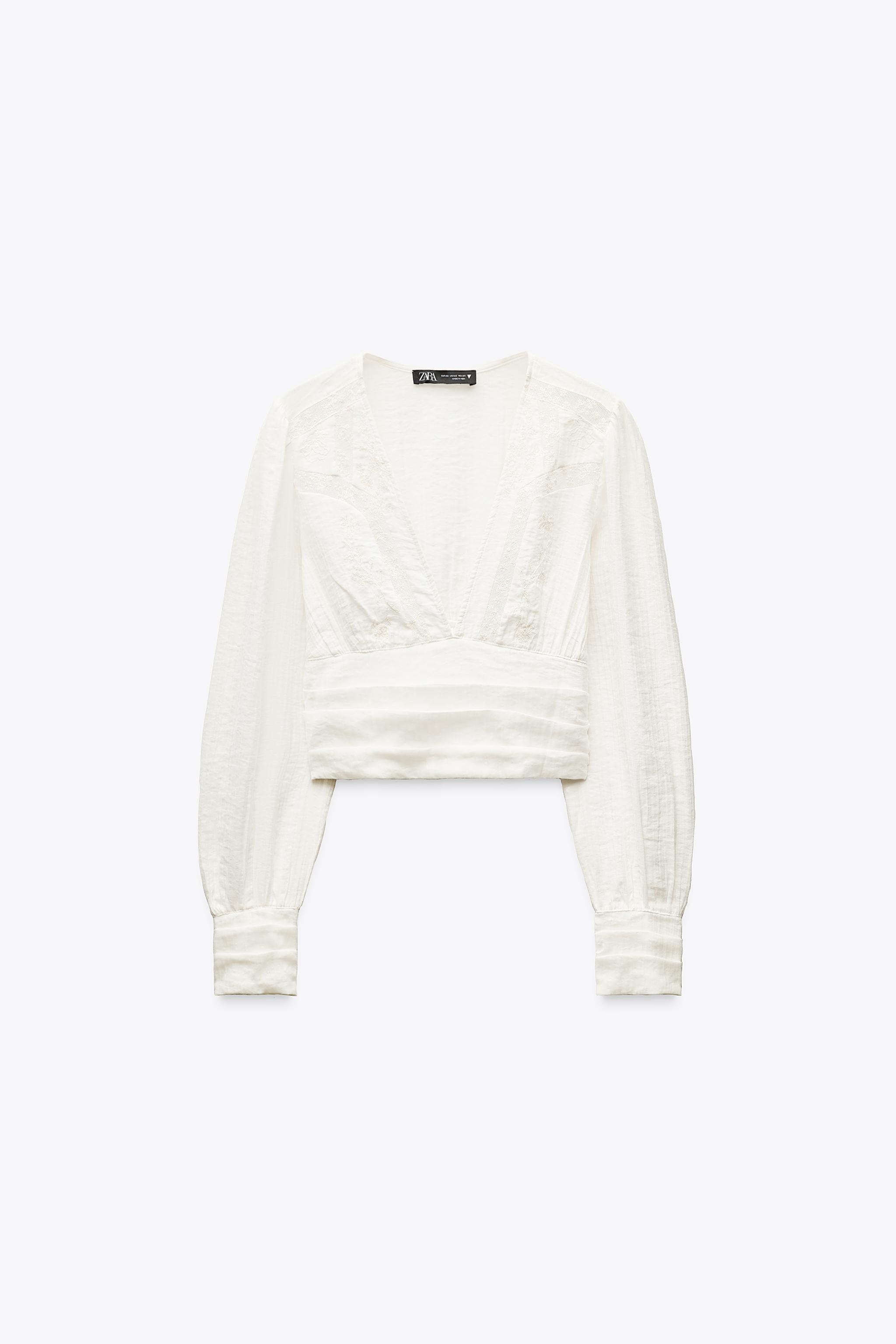 Cropped Textured Woven Shirt