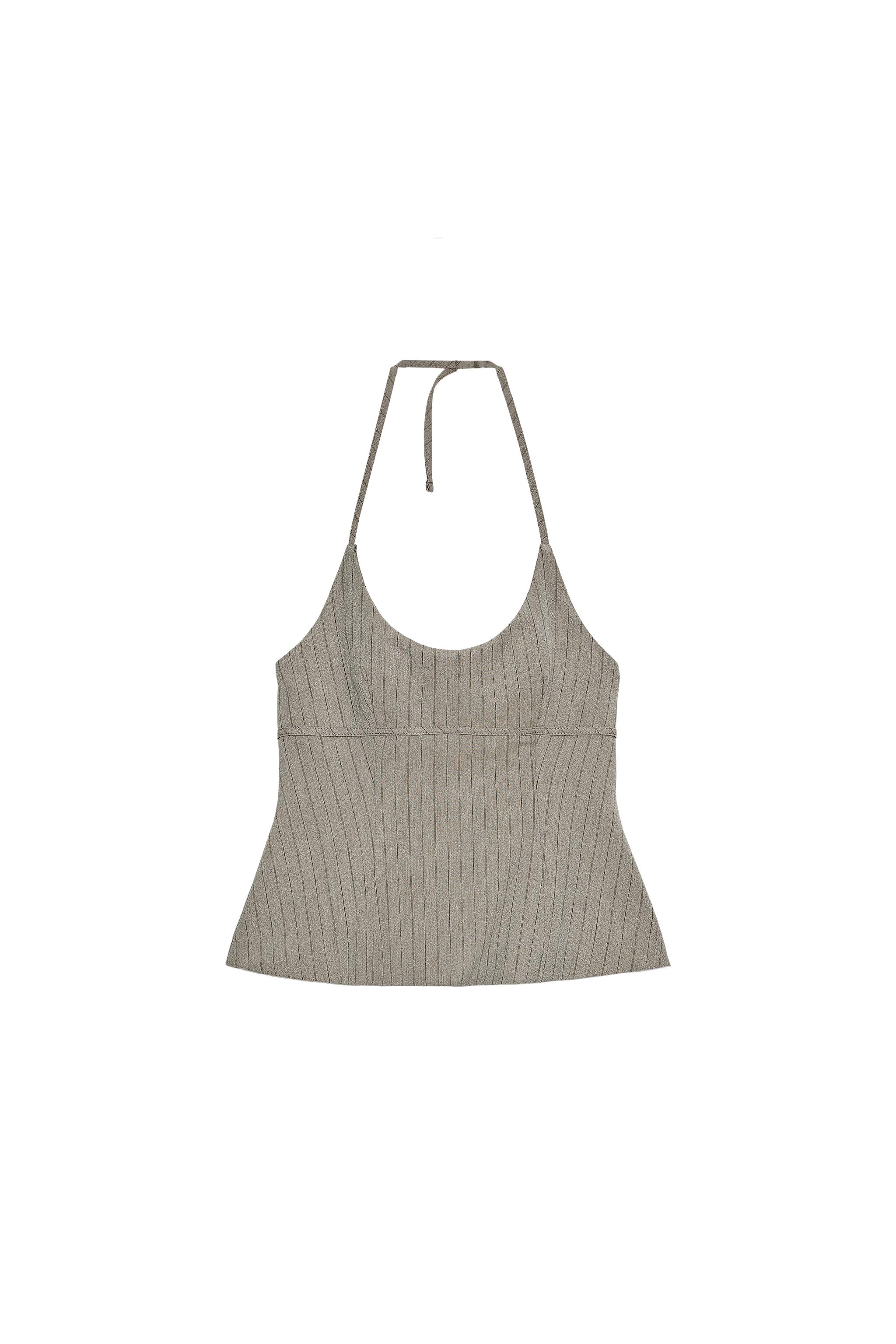 Halterneck ribbed top