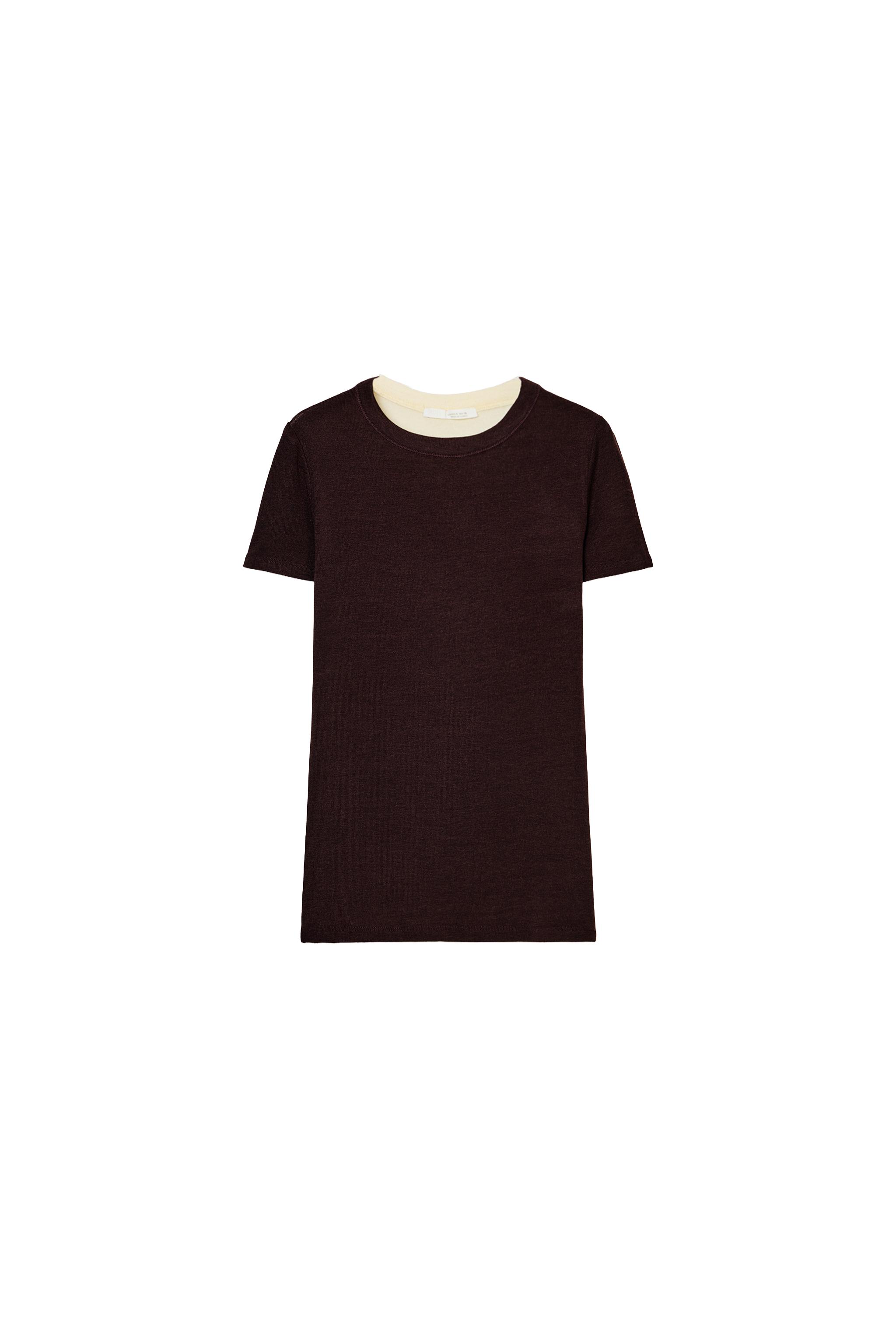 Contrast detail T-shirt
