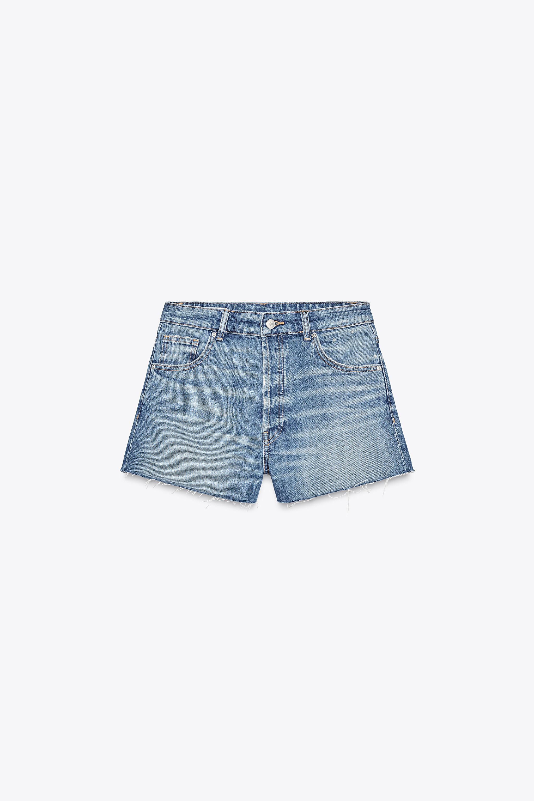 Low-Rise Cropped Denim Shorts