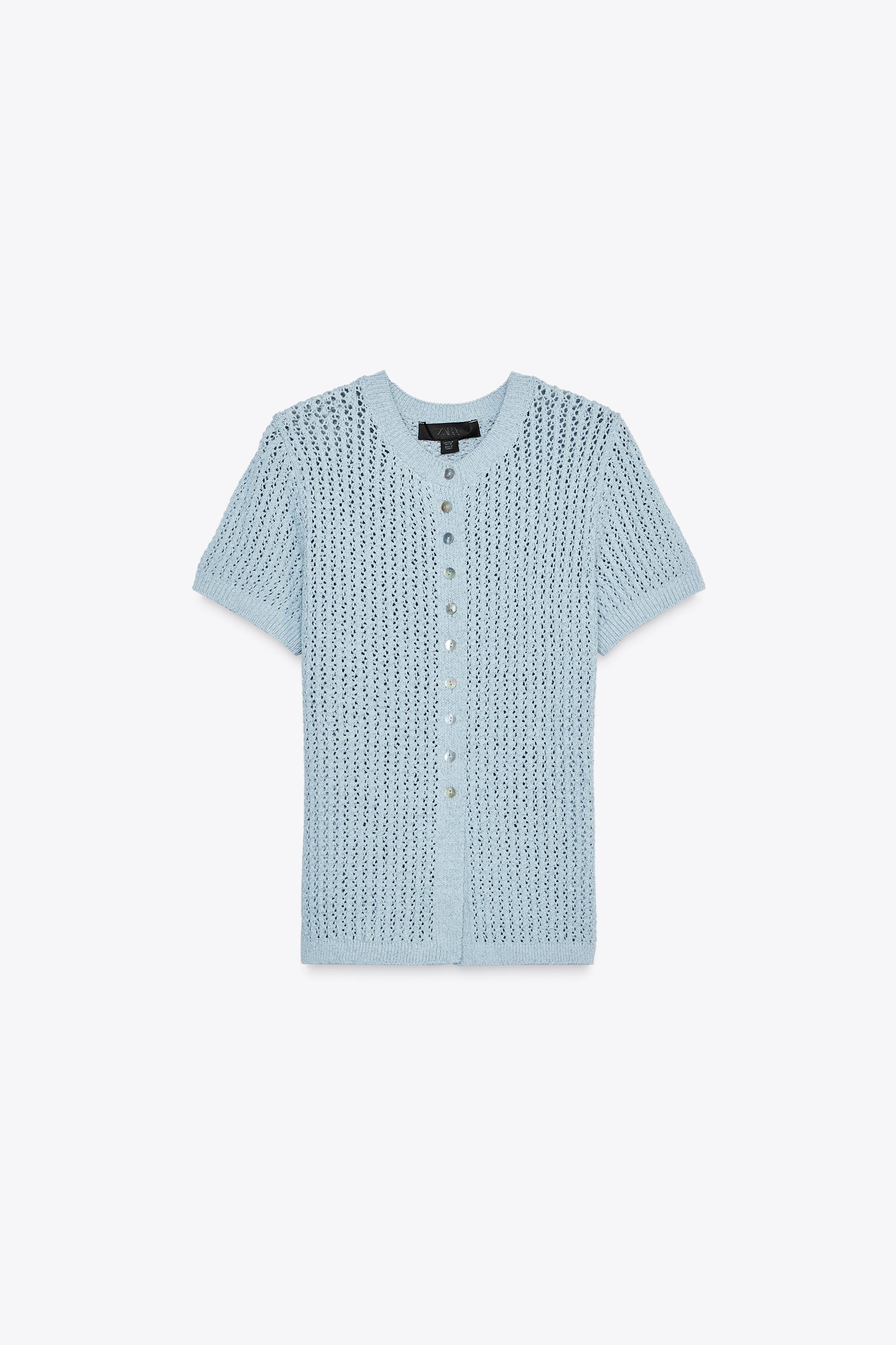 Pointelle knit top