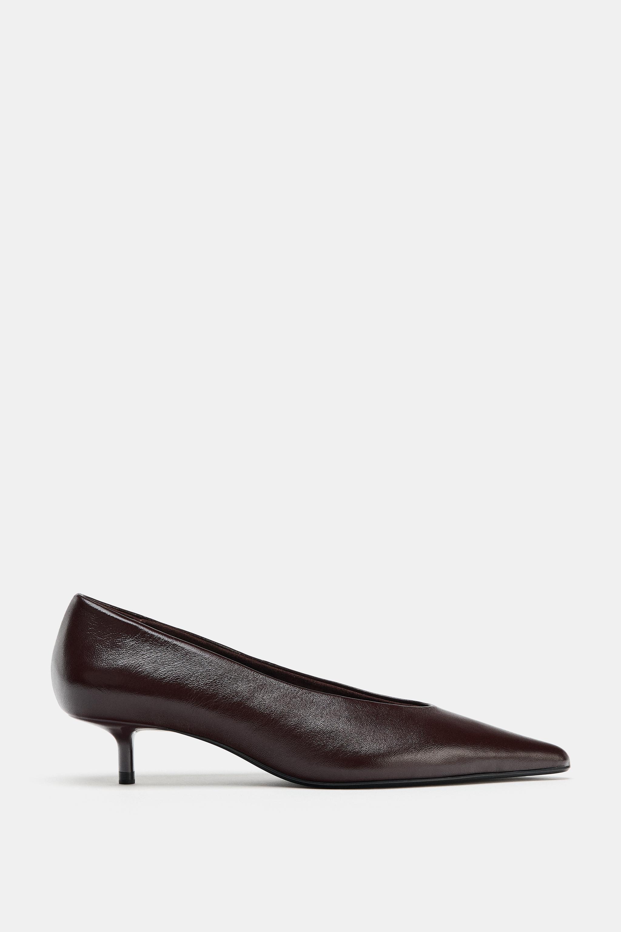 Kitten Heel Leather Shoes