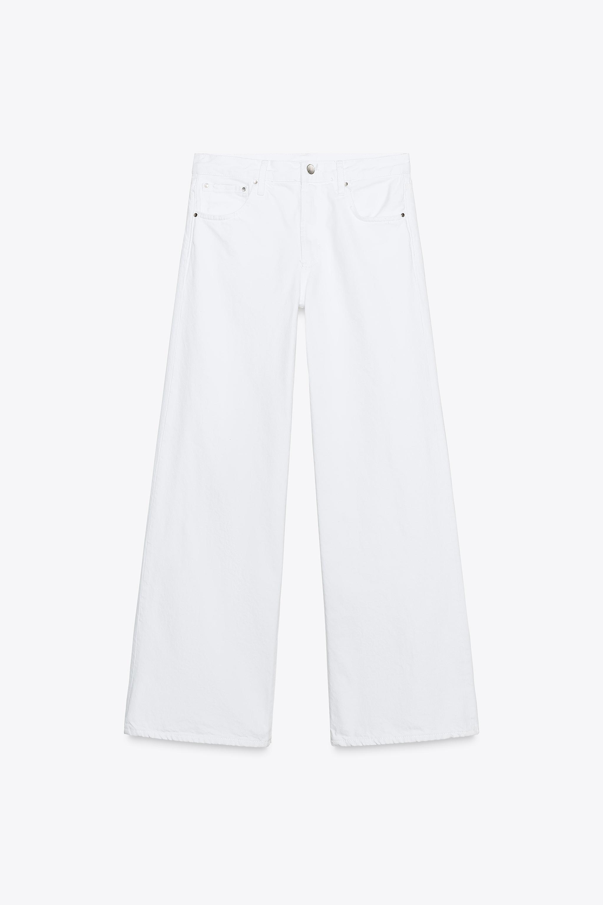 Wide leg low rise jeans