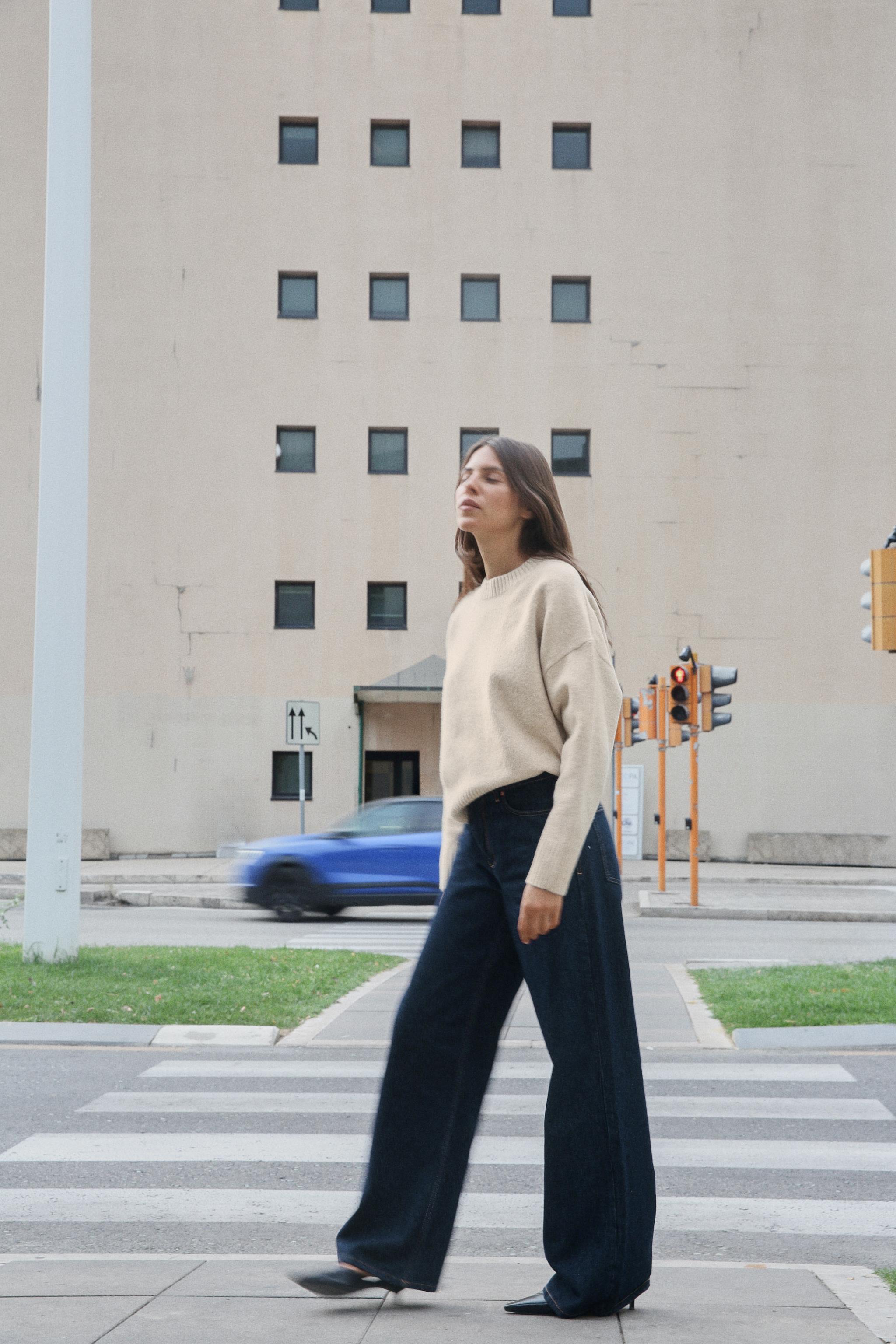 Soft plain knit sweater