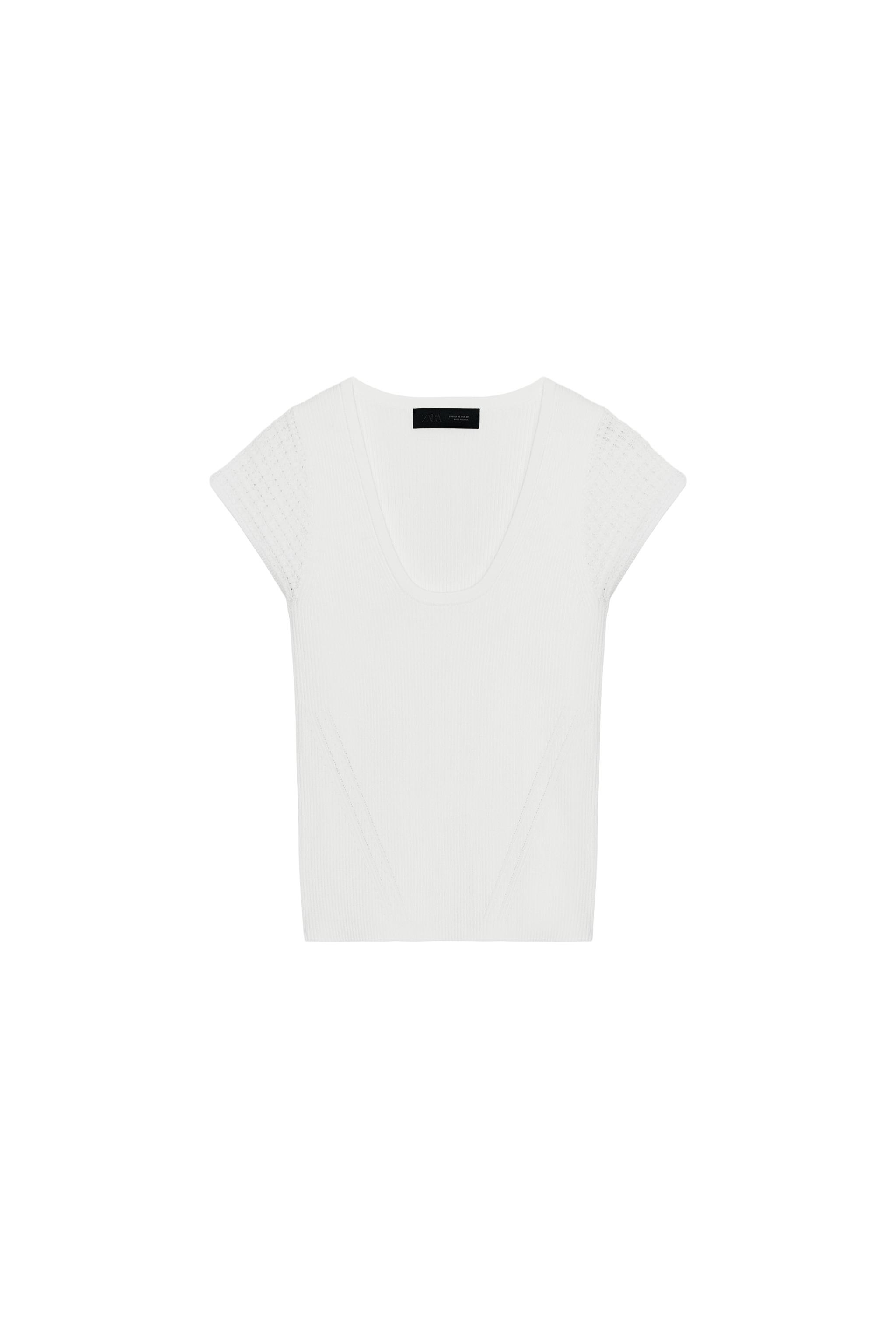 Contrast knit top