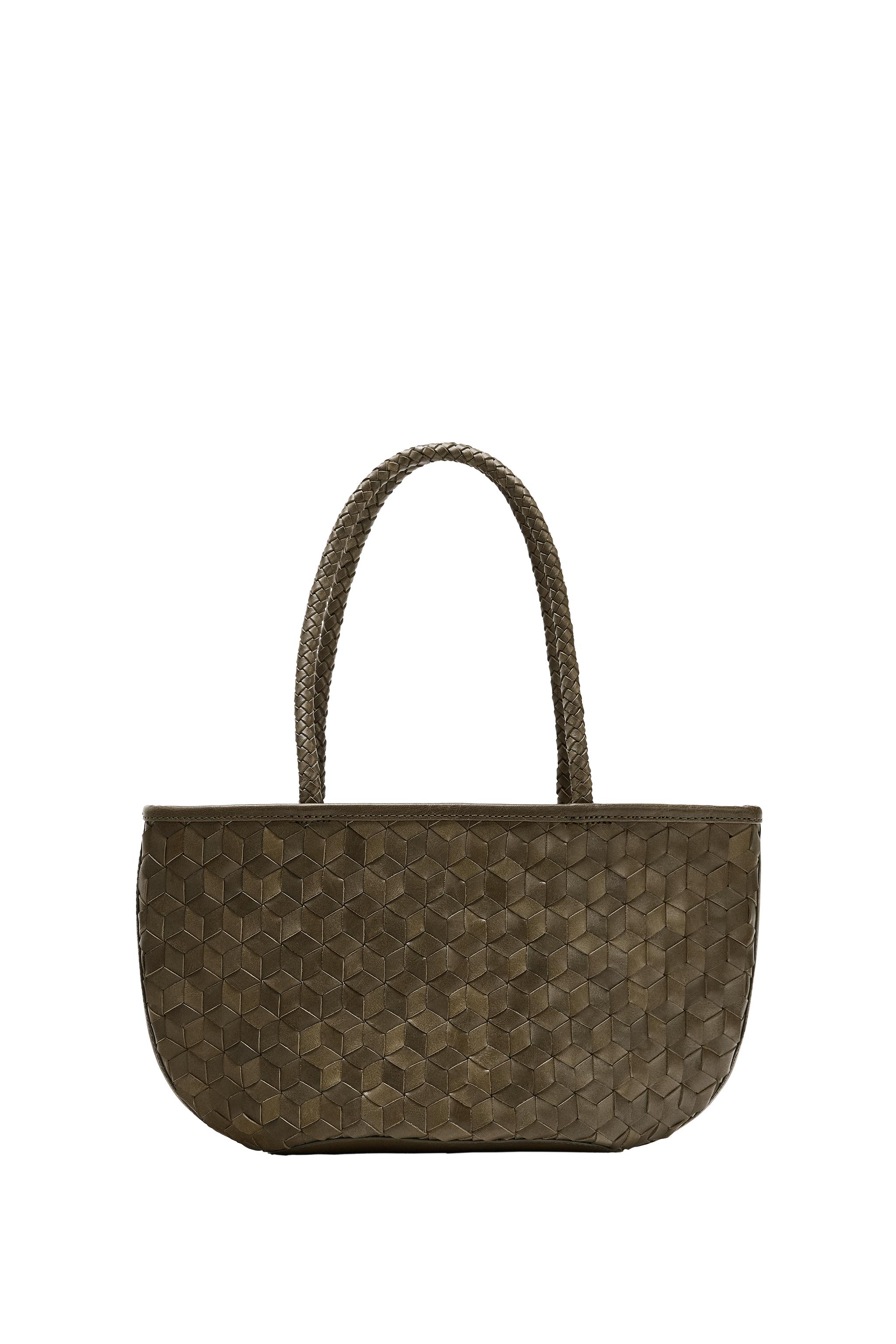 Woven effect shoulder bag