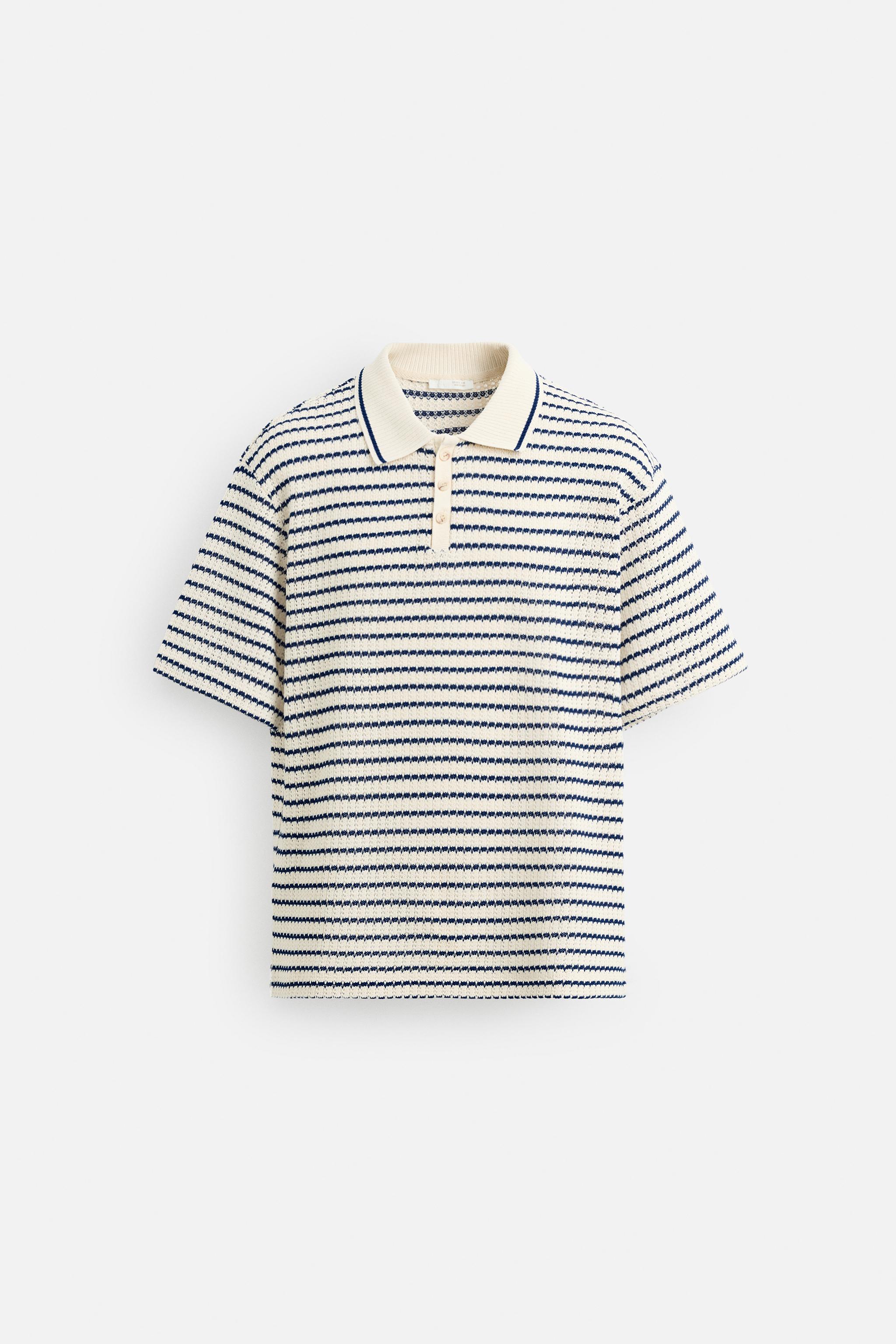 Striped jacquard polo