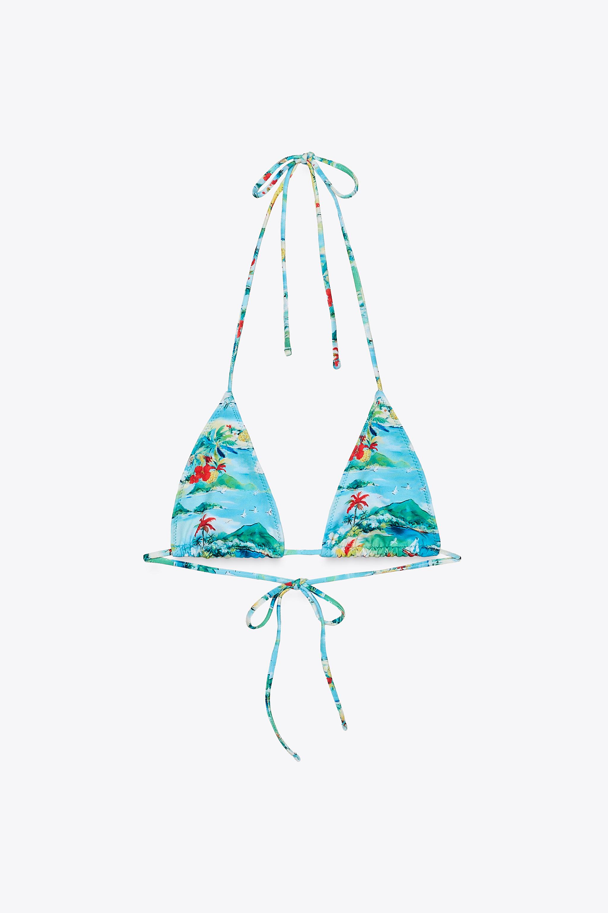 Bikini top tropical print