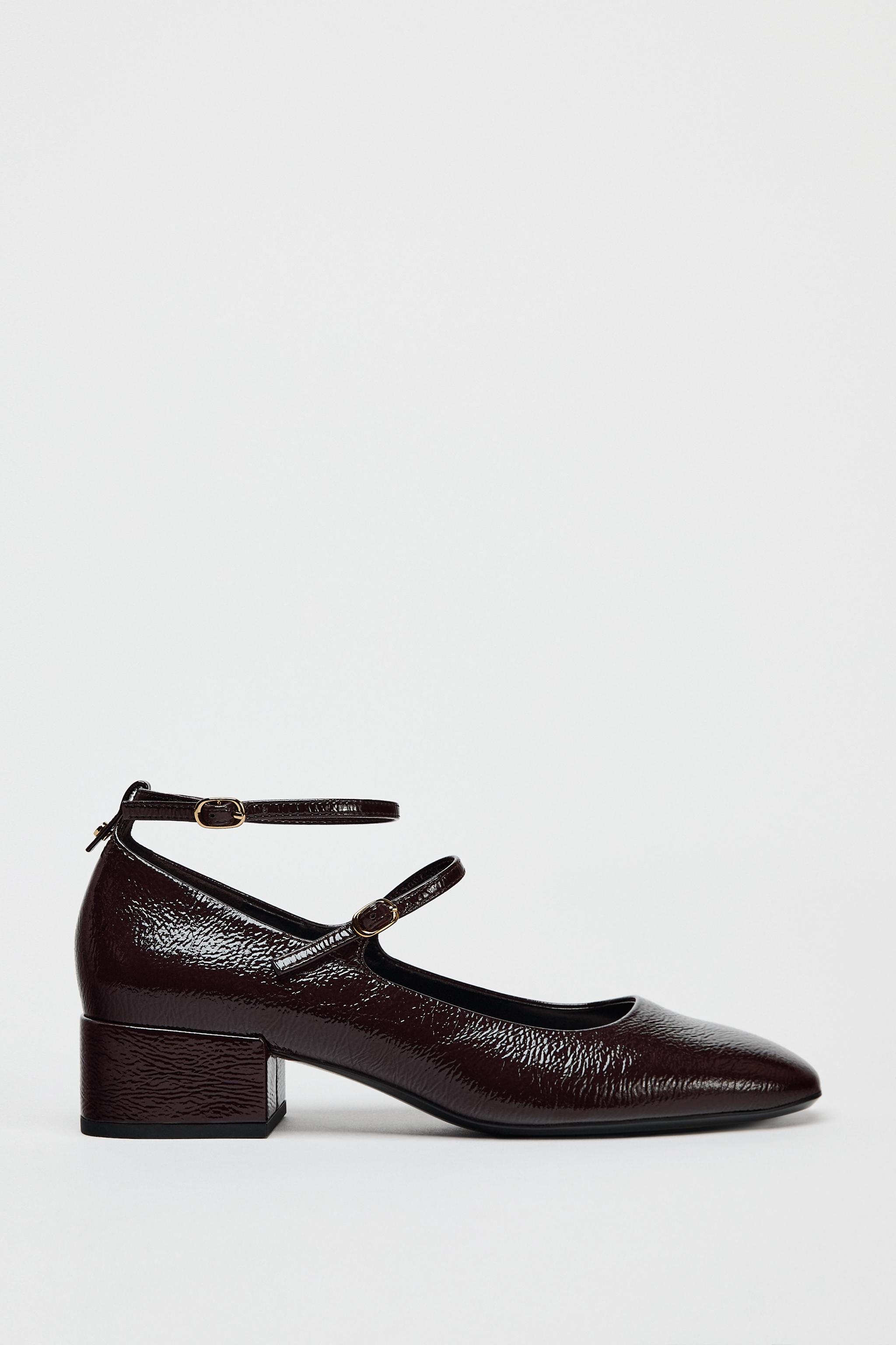 High heel double strap shoes