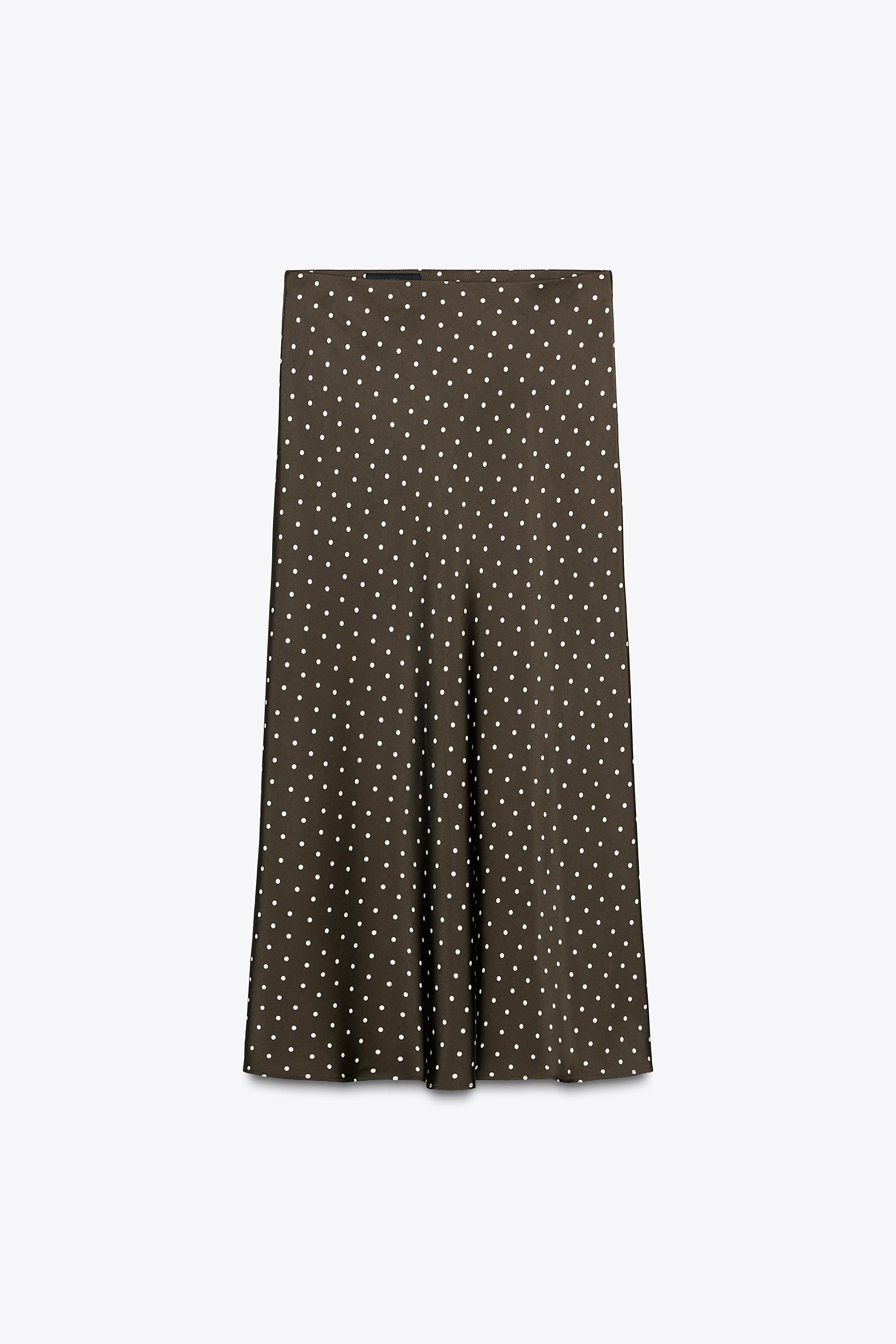 Satin midi skirt