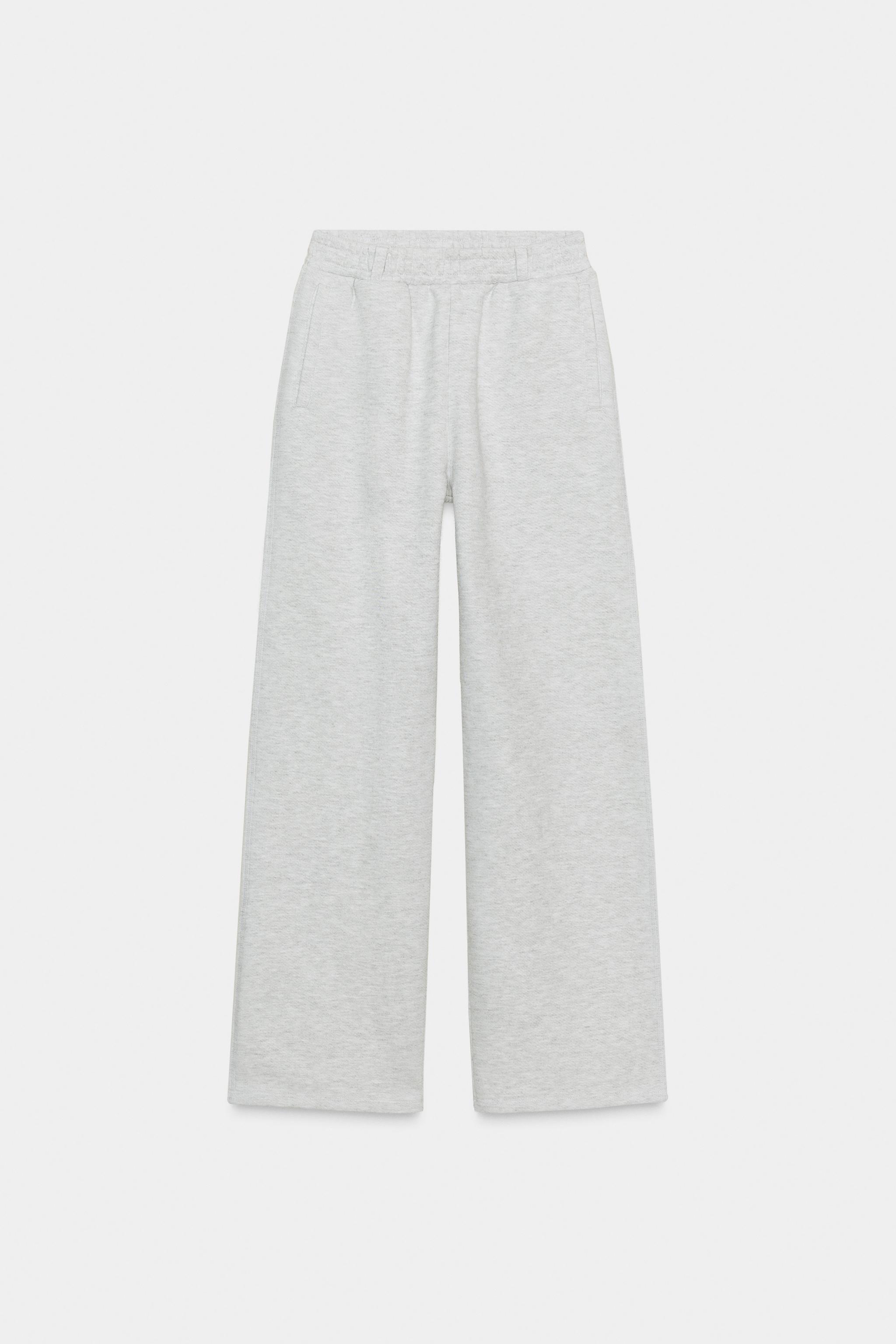 Belted straight-leg fleece trousers
