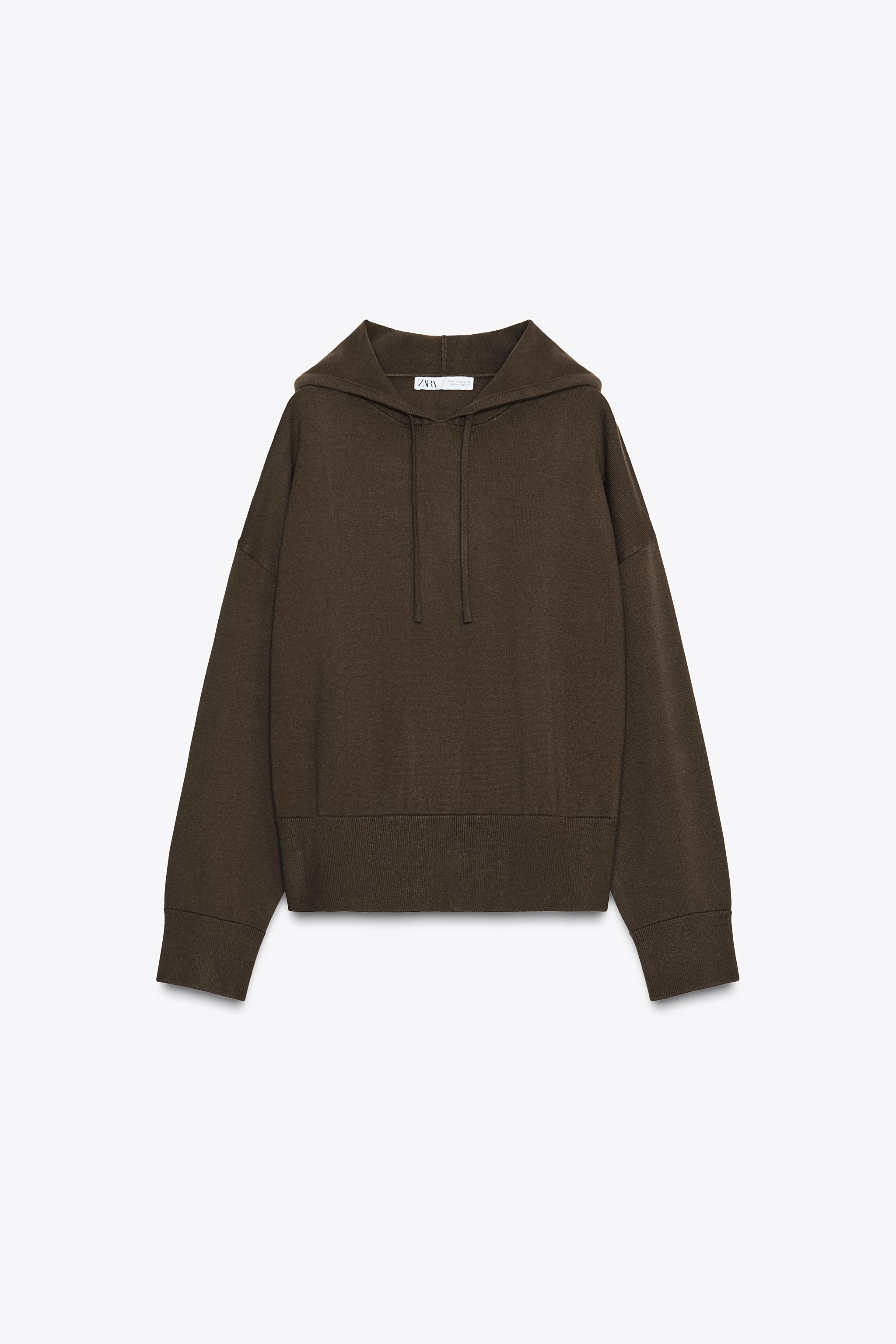 Knit Hooded Sweatshirt