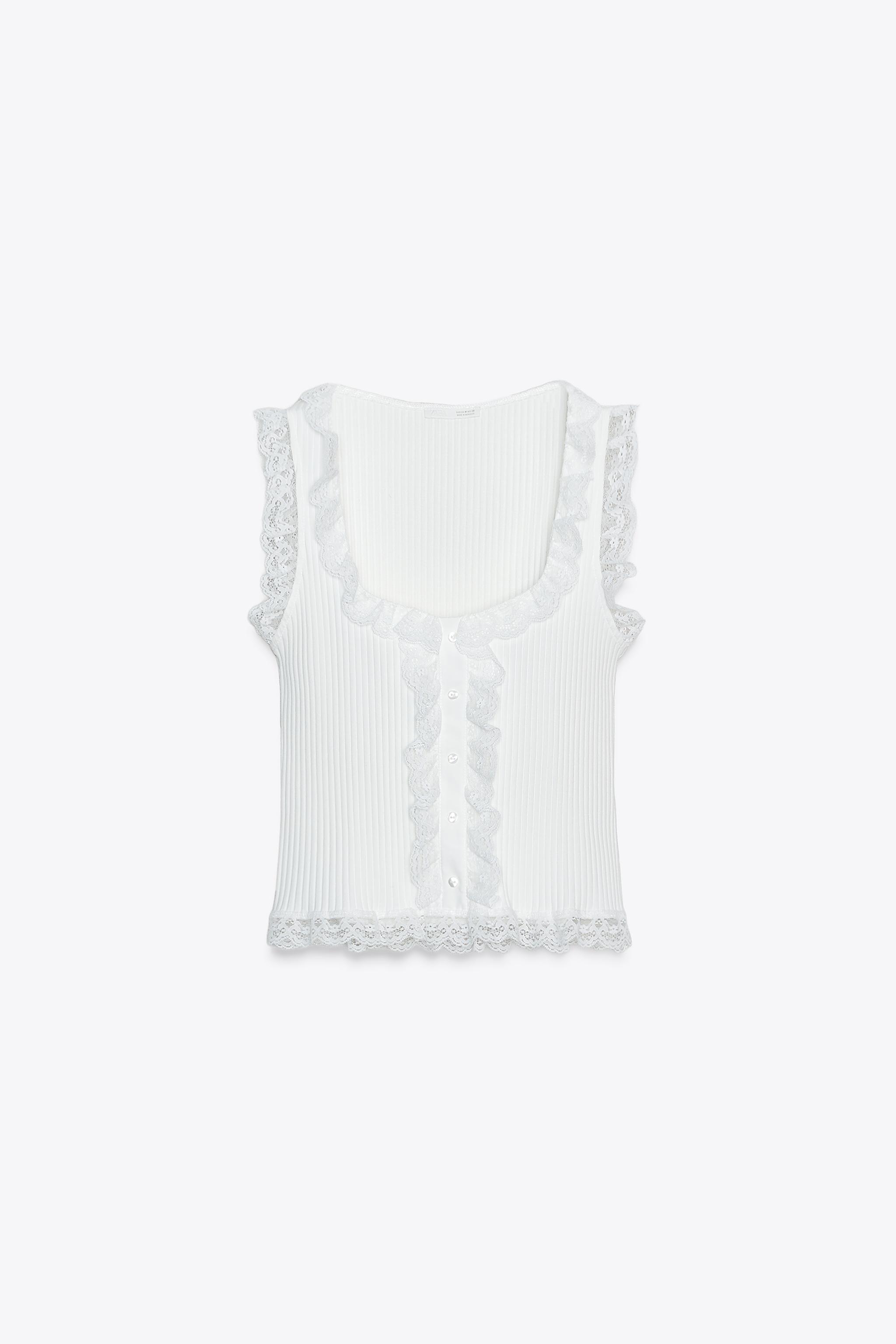 Lace top with buttons