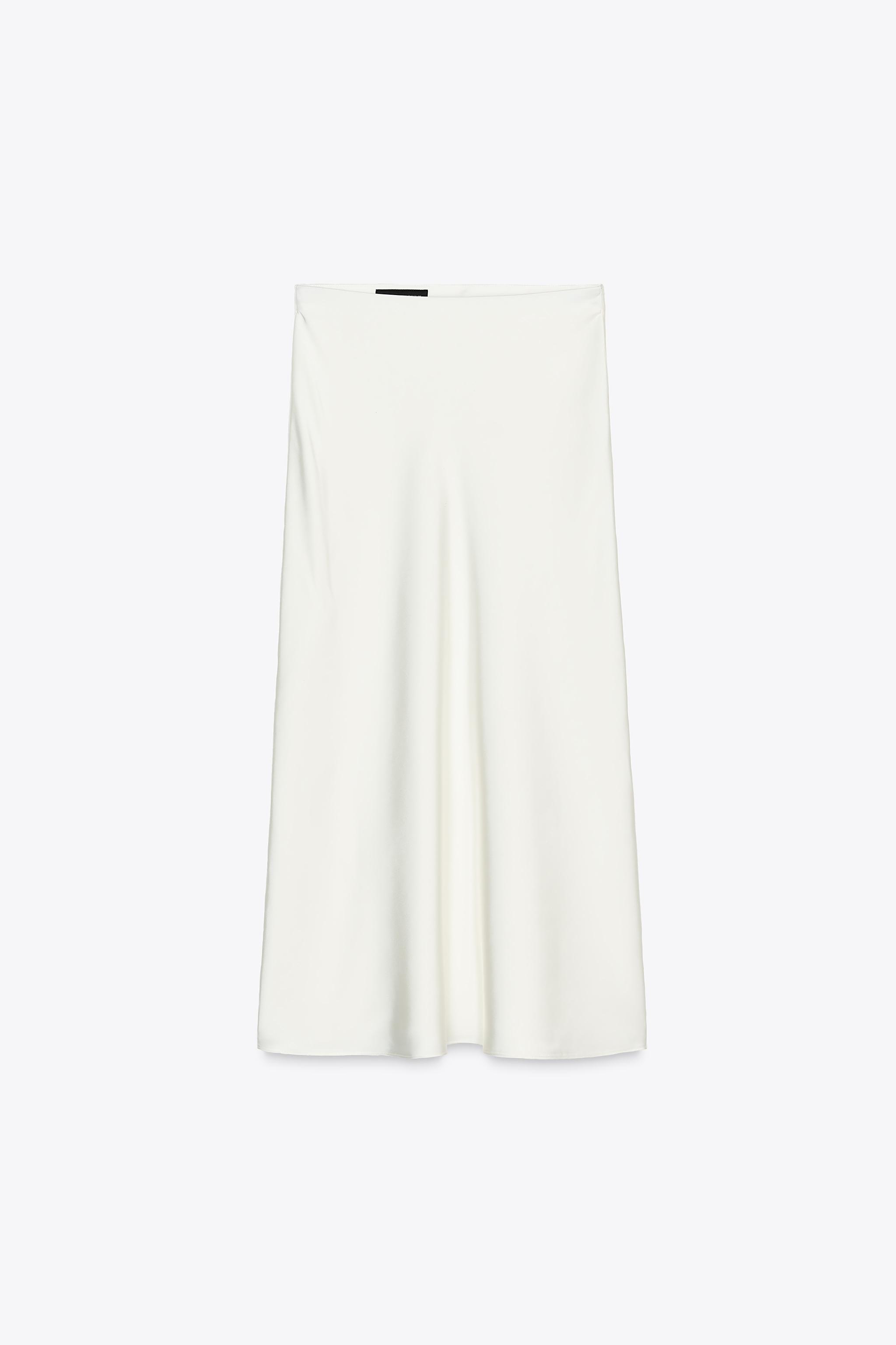 Satin midi skirt