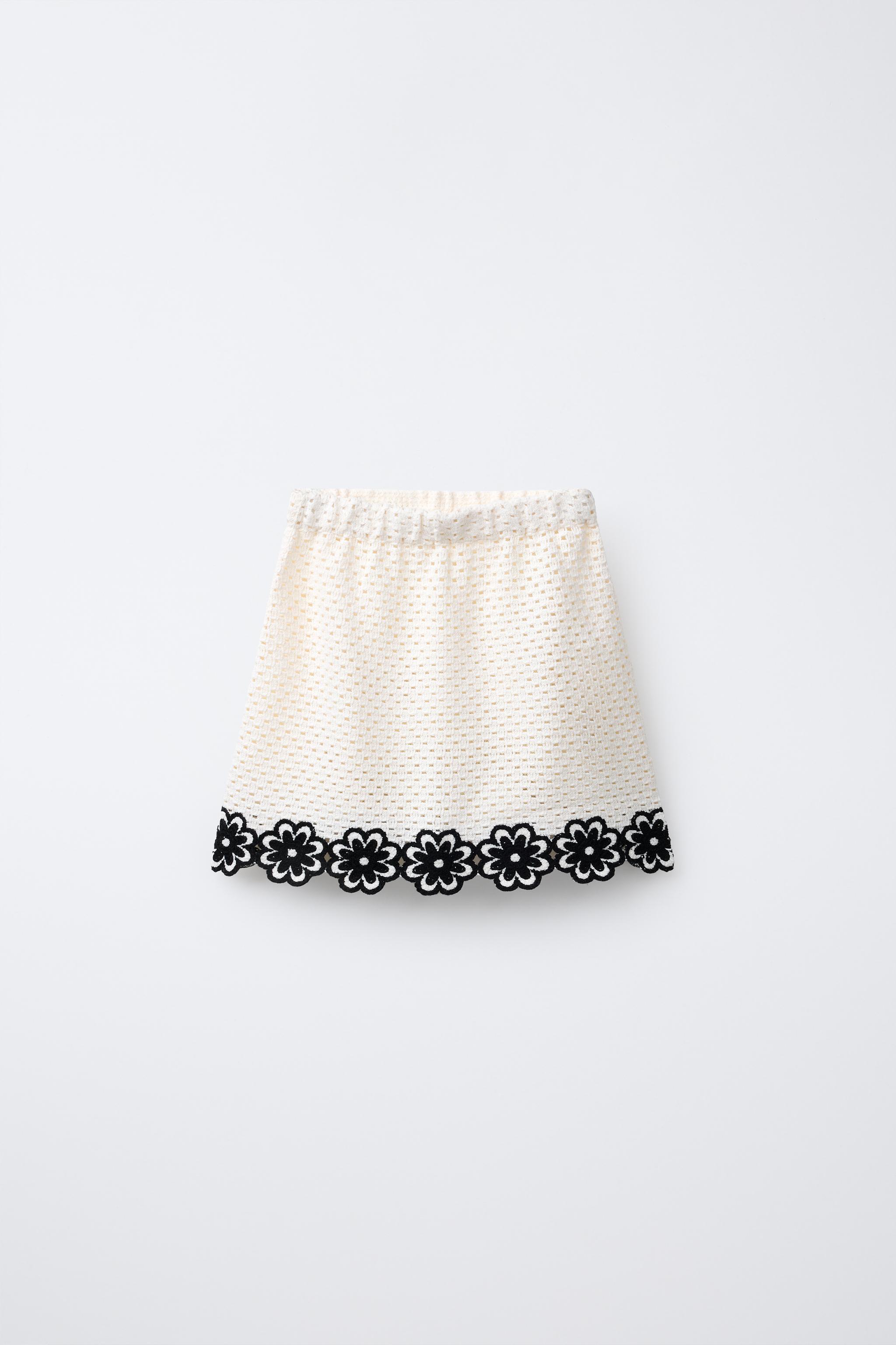 Crochet Floral Skirt zara