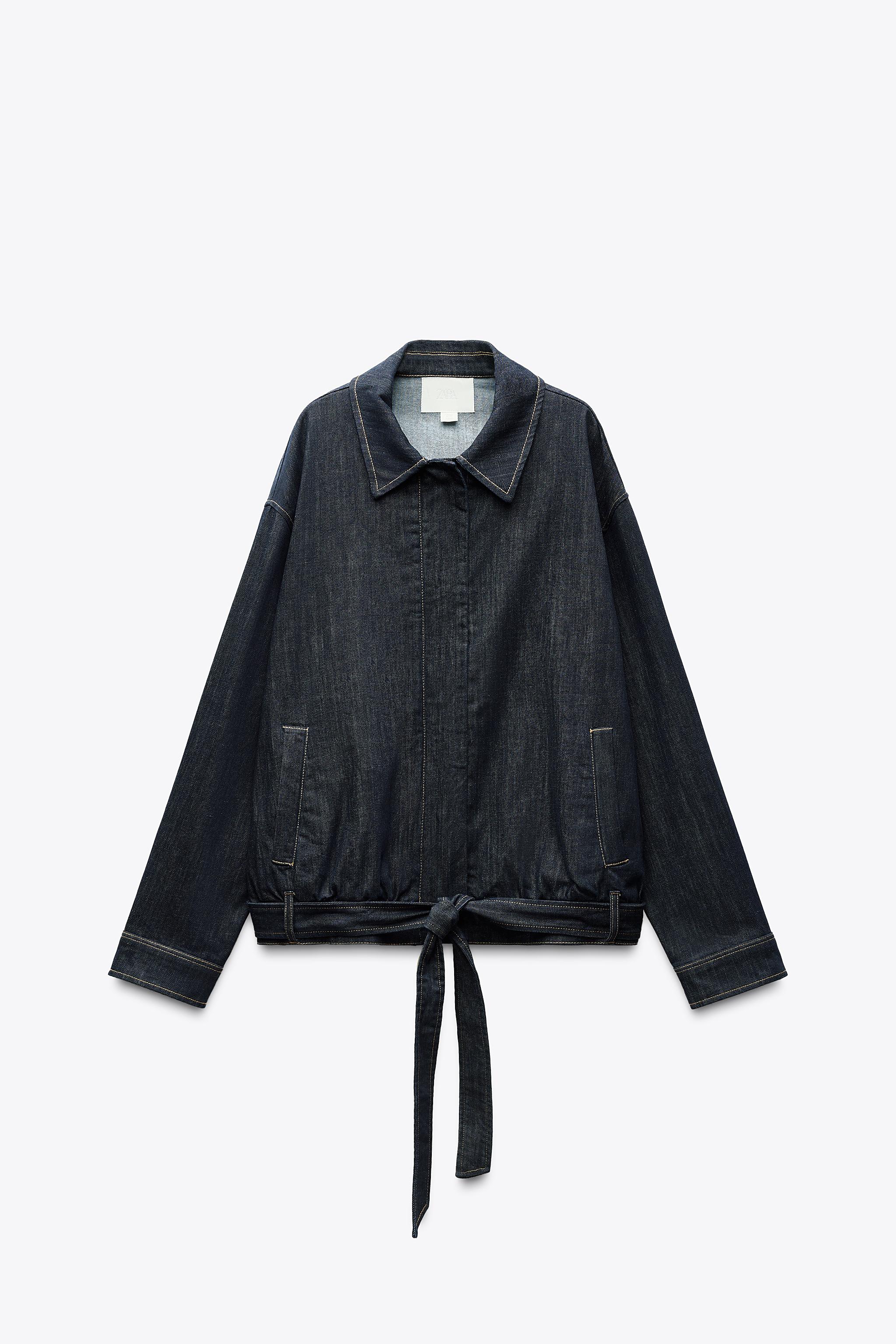 Denim jacket with belt
