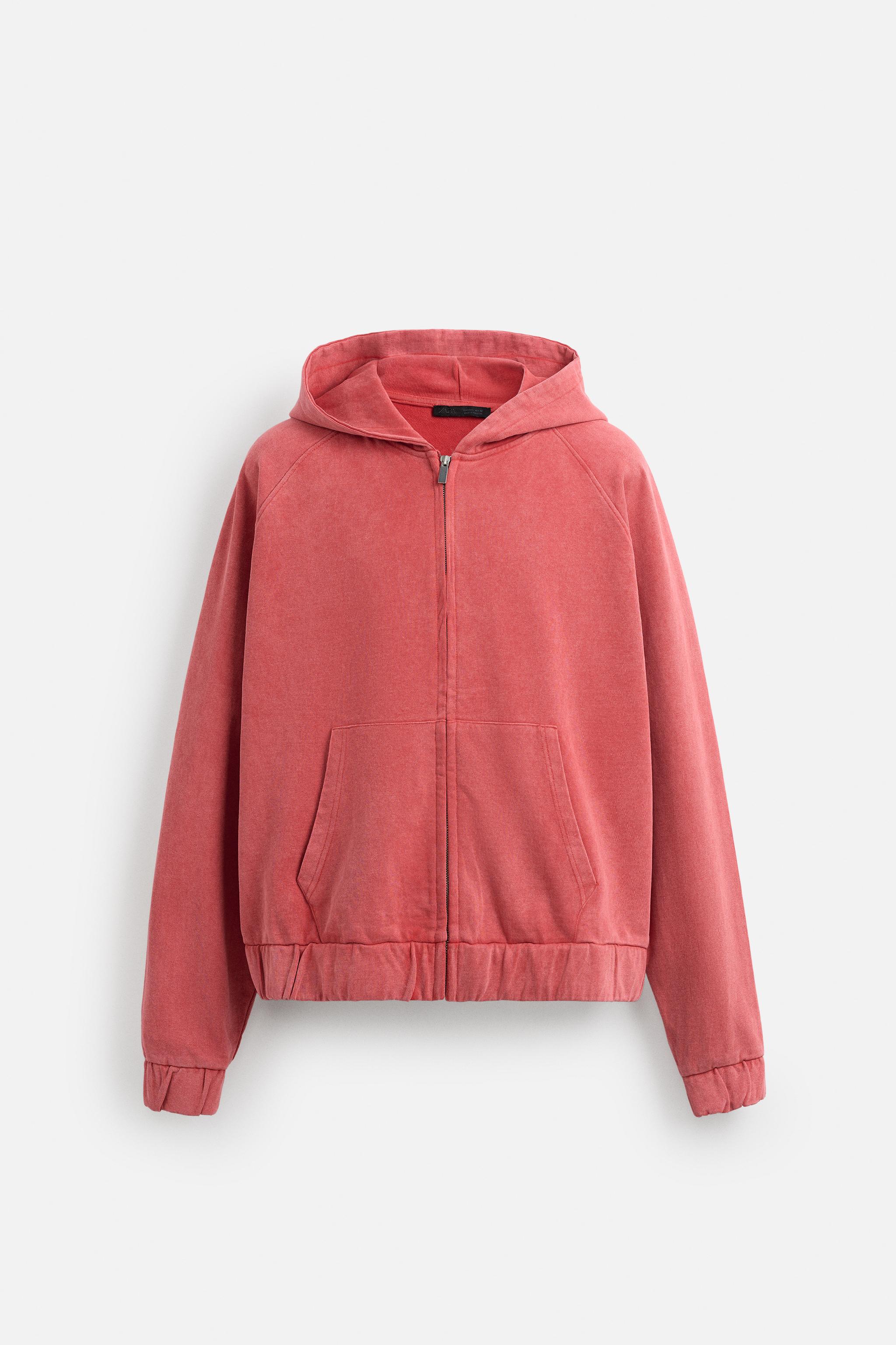 Faded effect zip sweatshirt