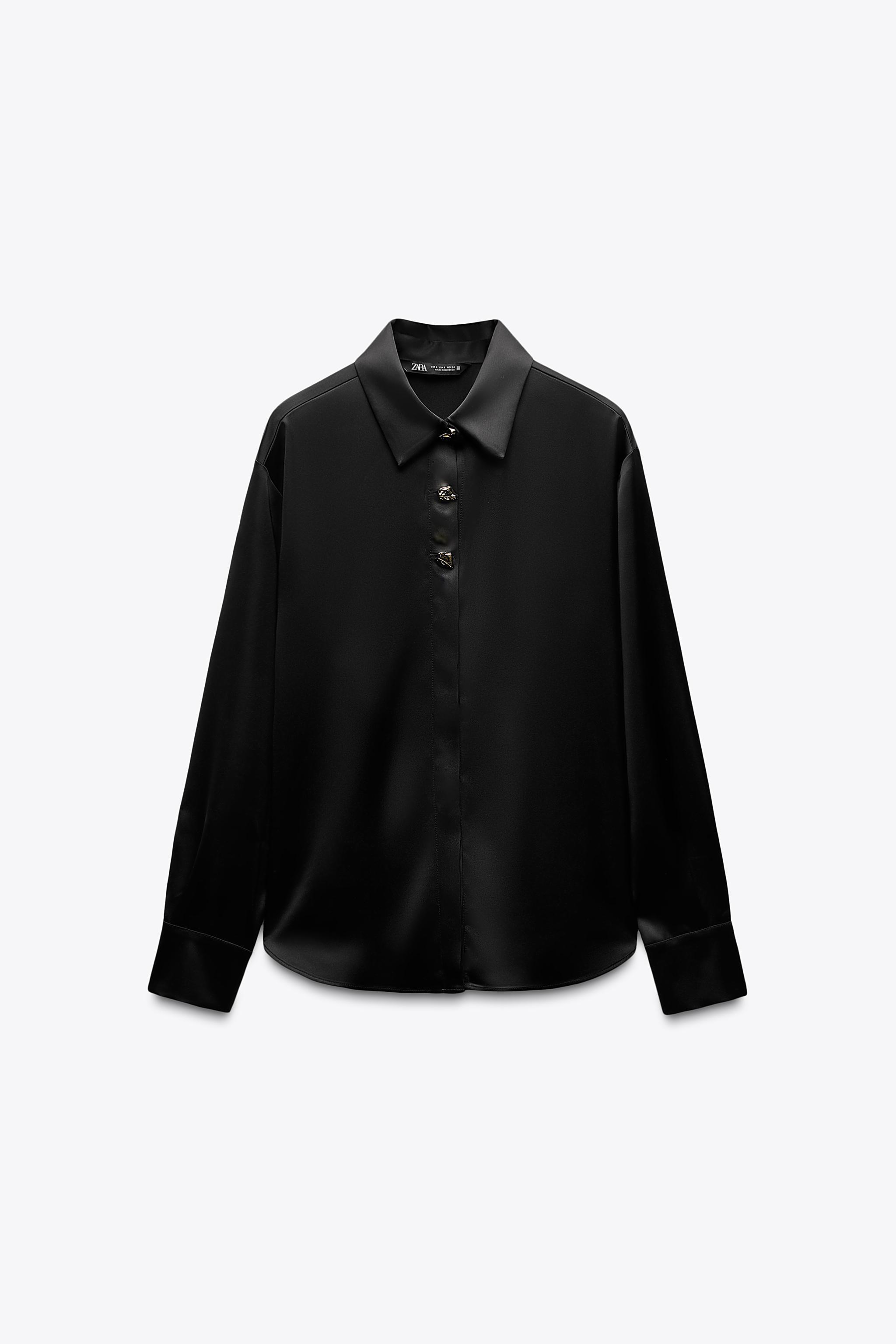 Camisas Satinada Camisa Gasa Zara Seda Camisas Satinadas Mujer