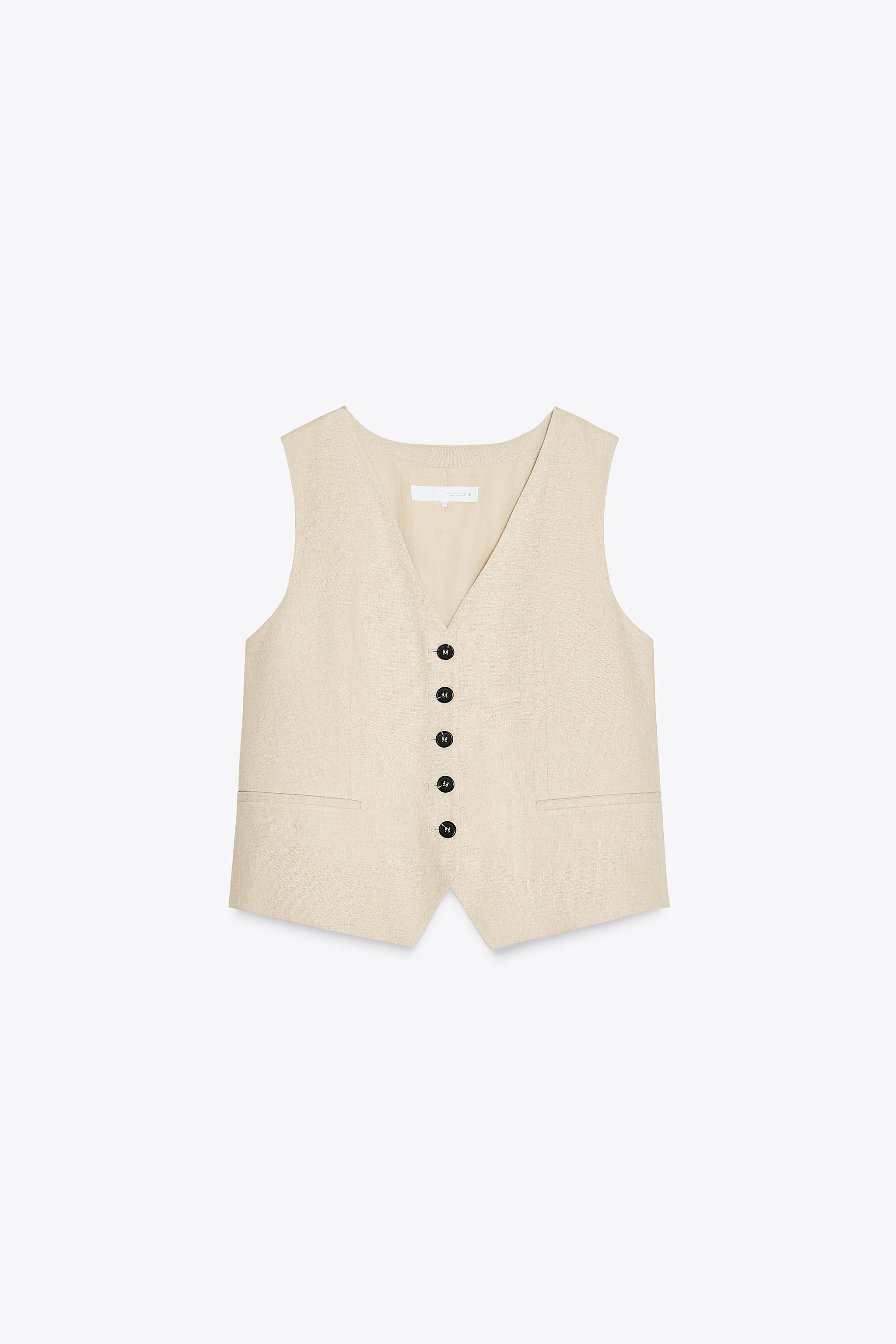 Tailored linen vest