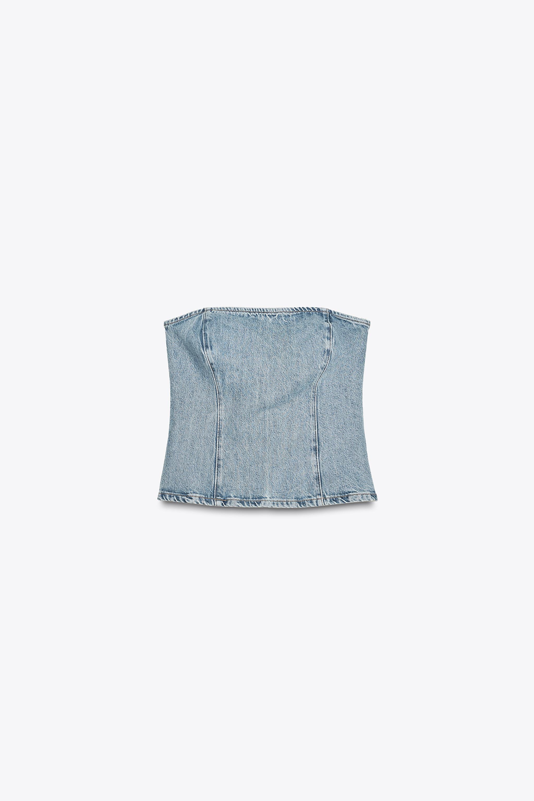 Denim bandeau top