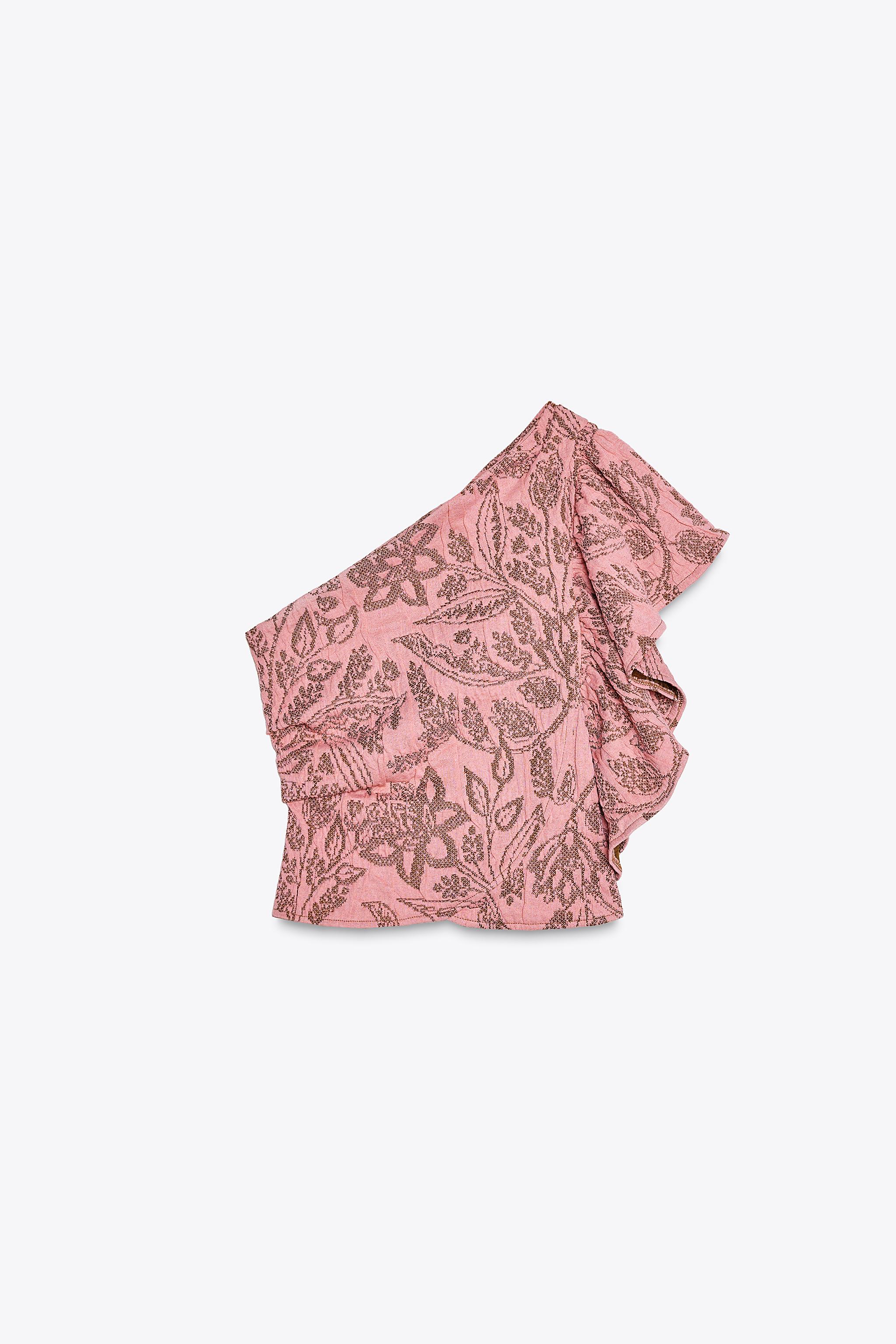 Asymmetric jacquard top