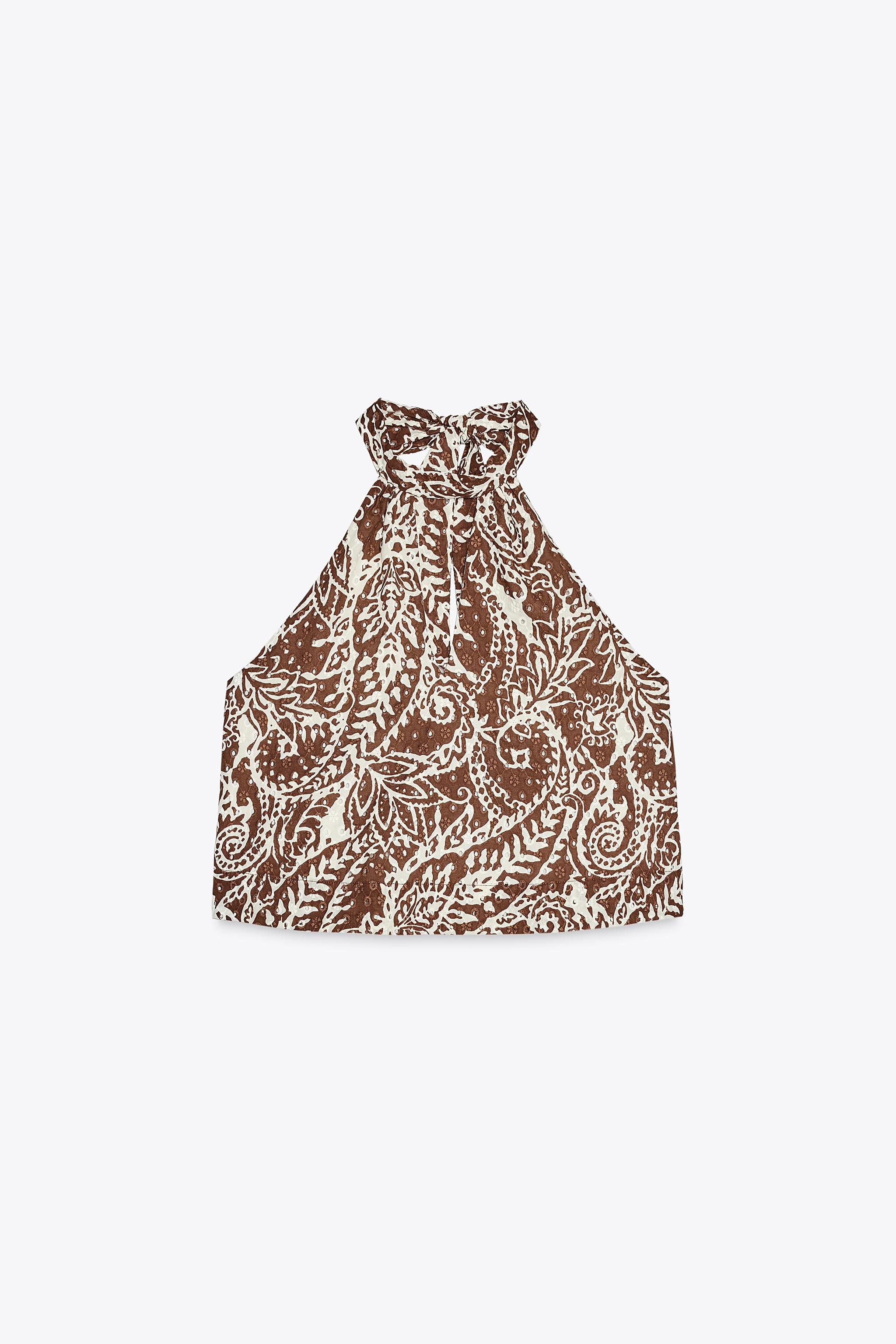 Embroidered cutwork top