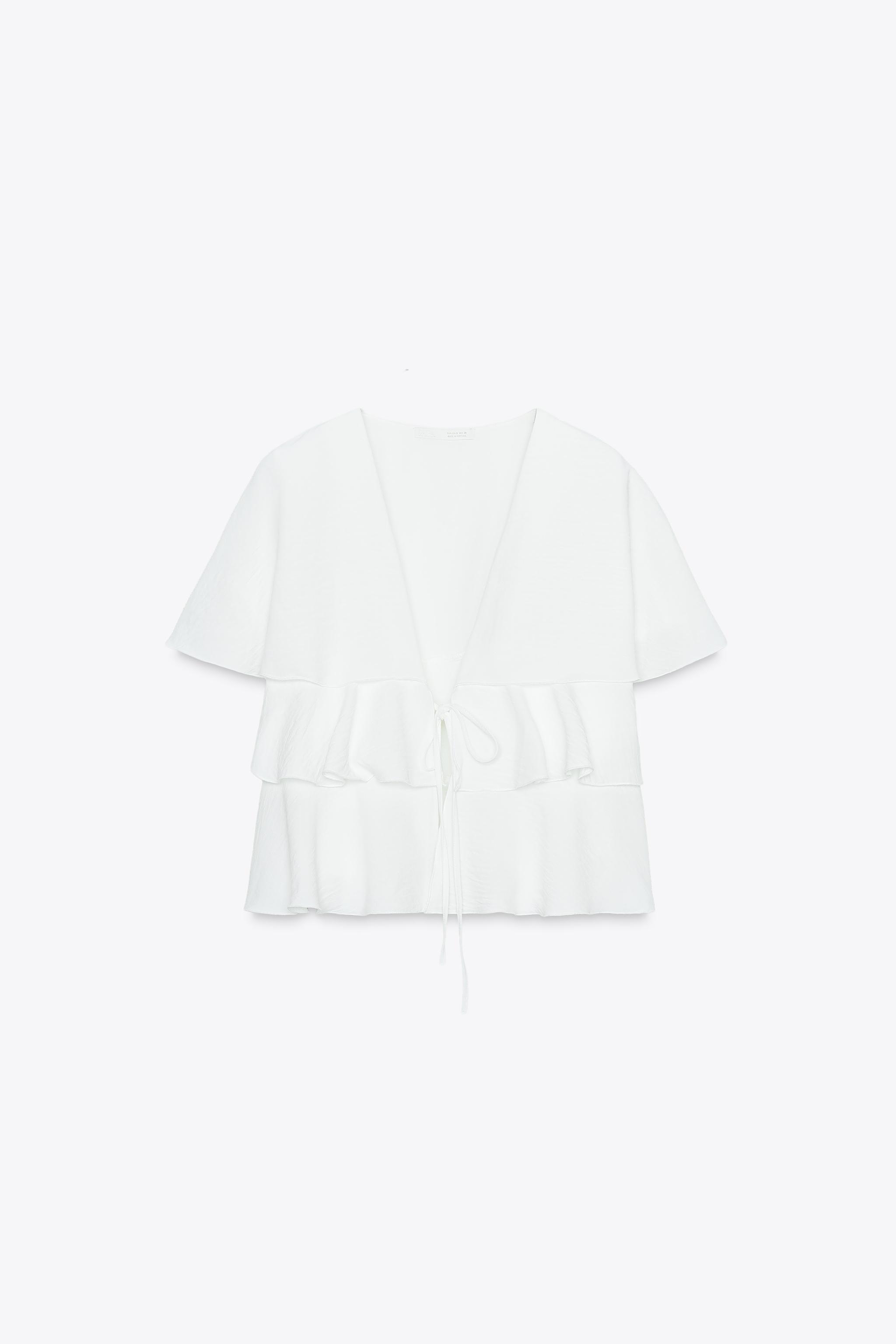 Ruffled cape top