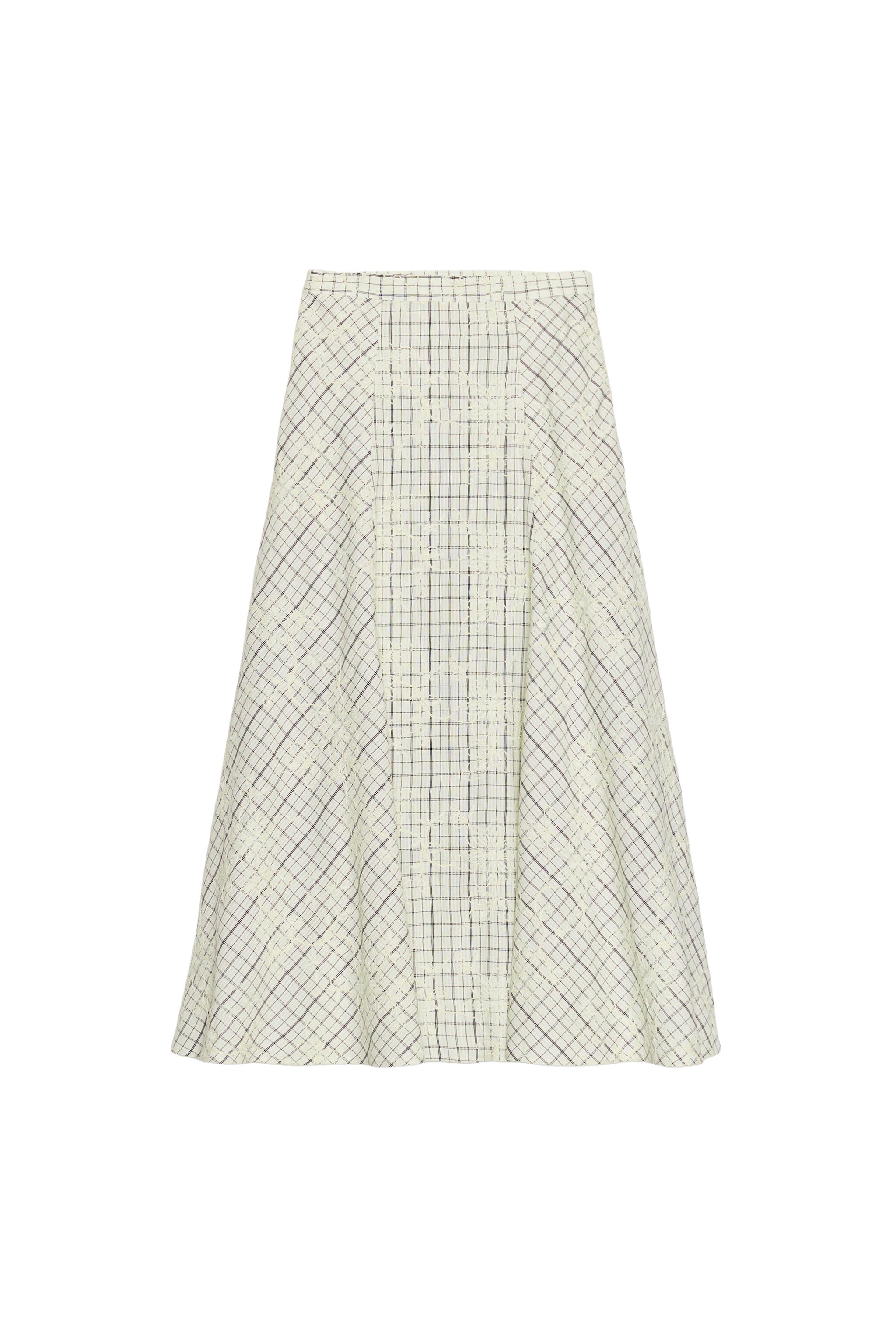 Tartan skirt embroidered