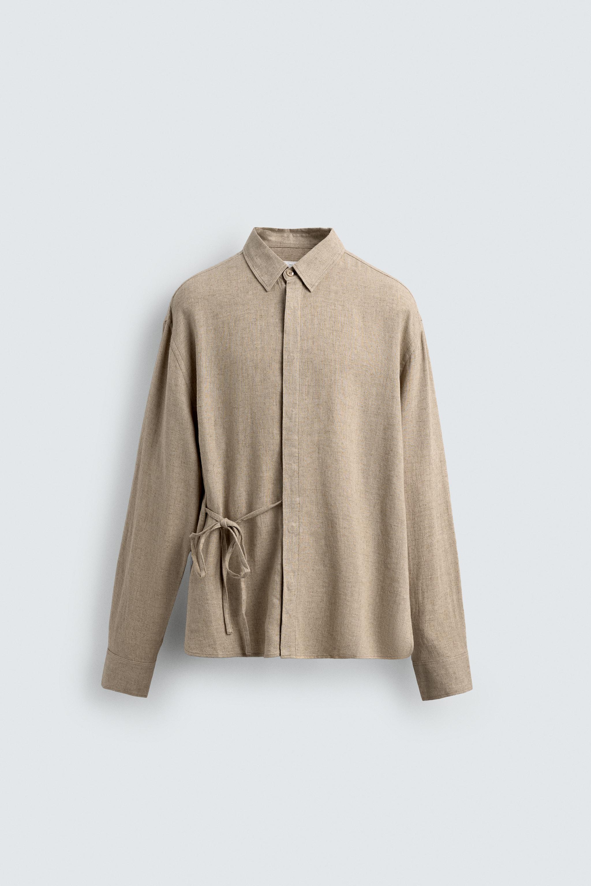 Linen Viscose Bow Blouse