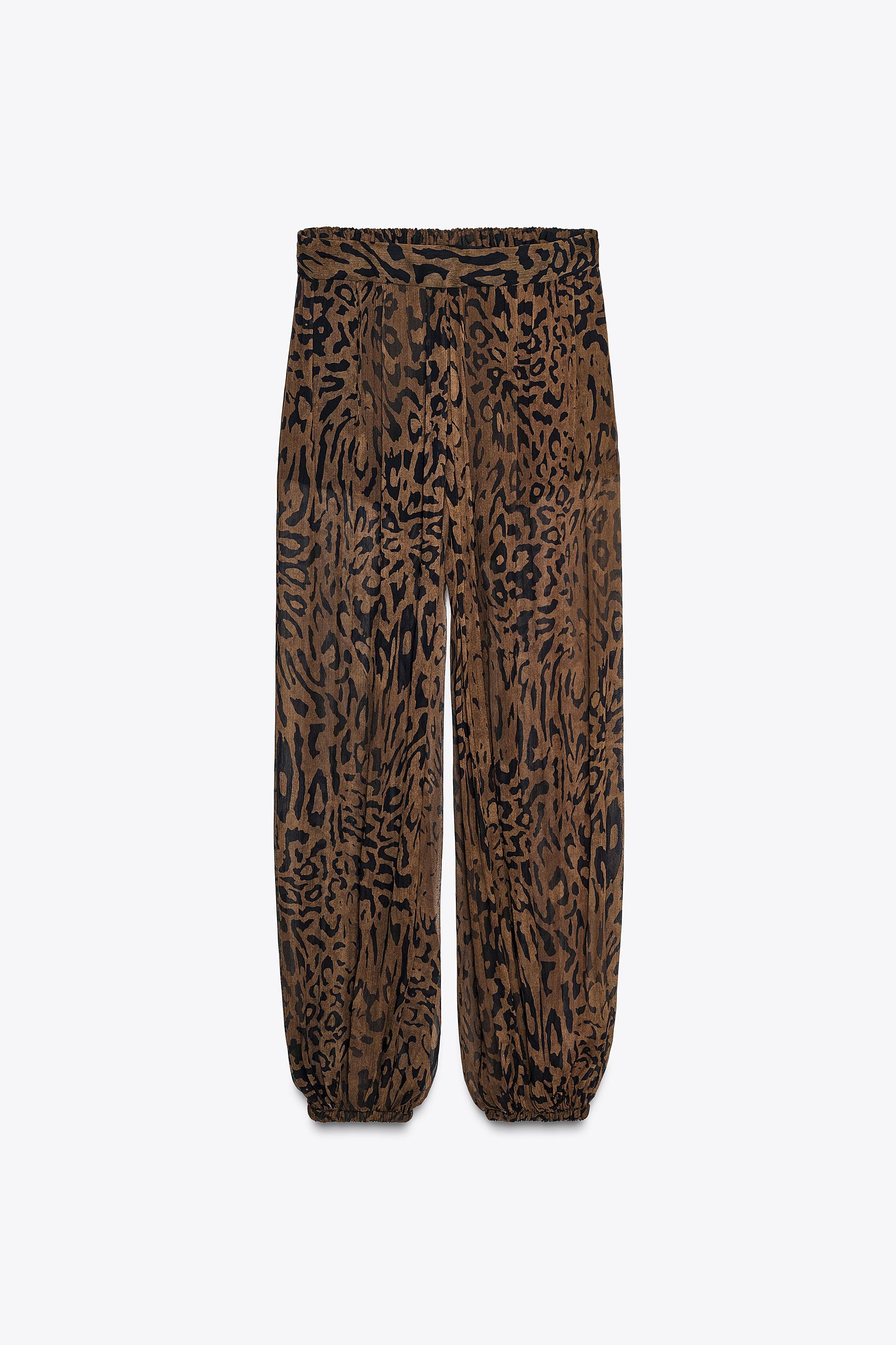 Leopard balloon trousers
