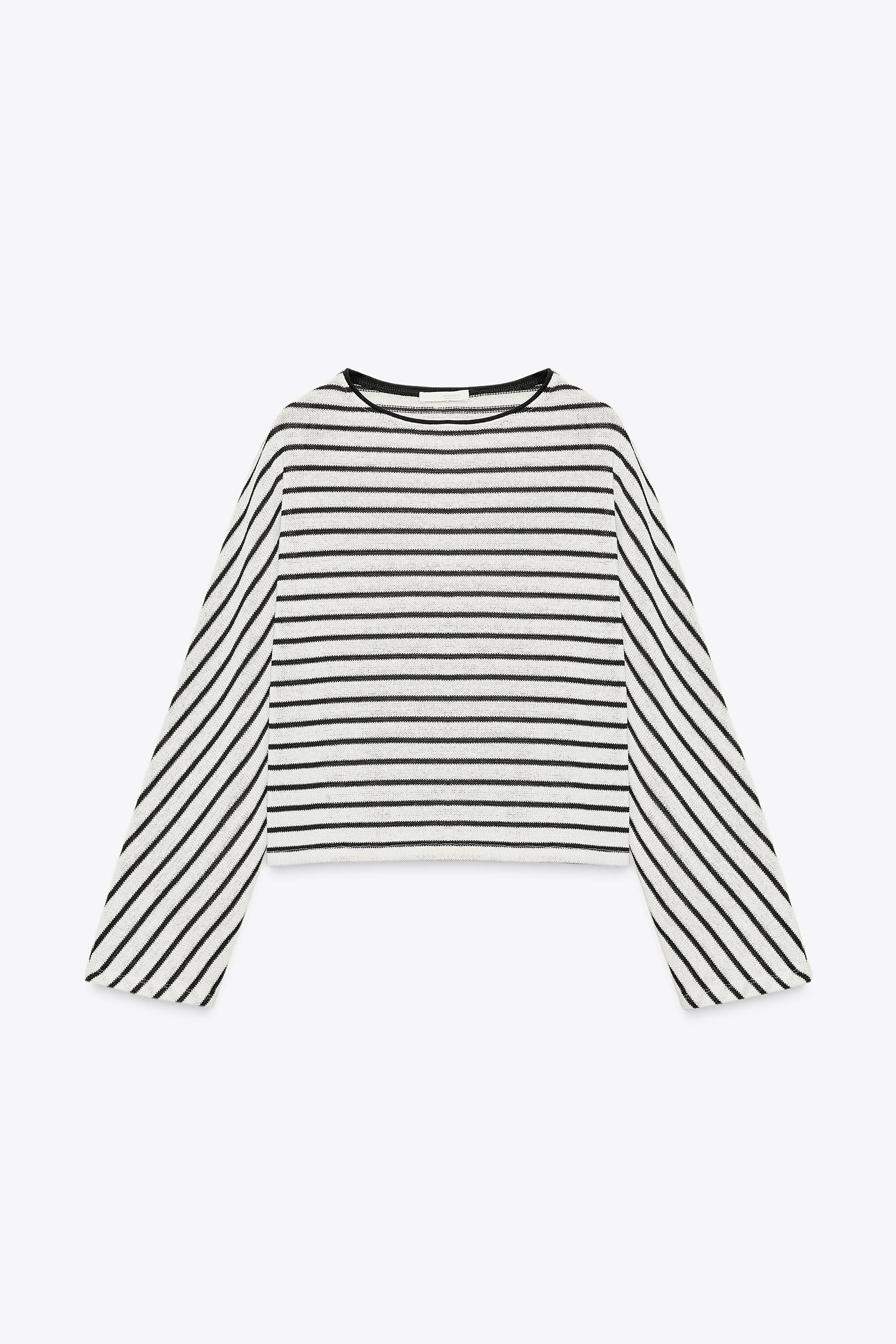Striped batwing sleeve top
