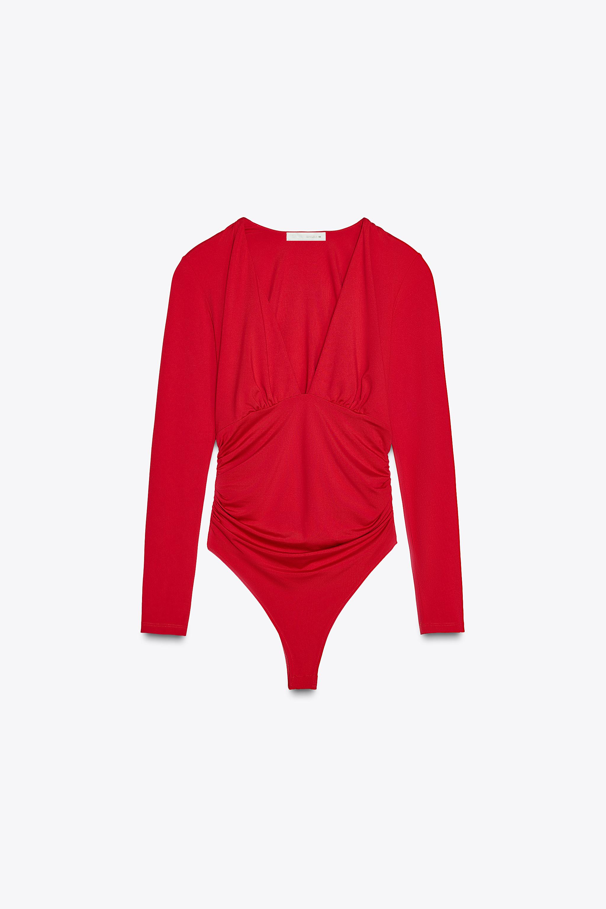 Gathered Polyamide Bodysuit
