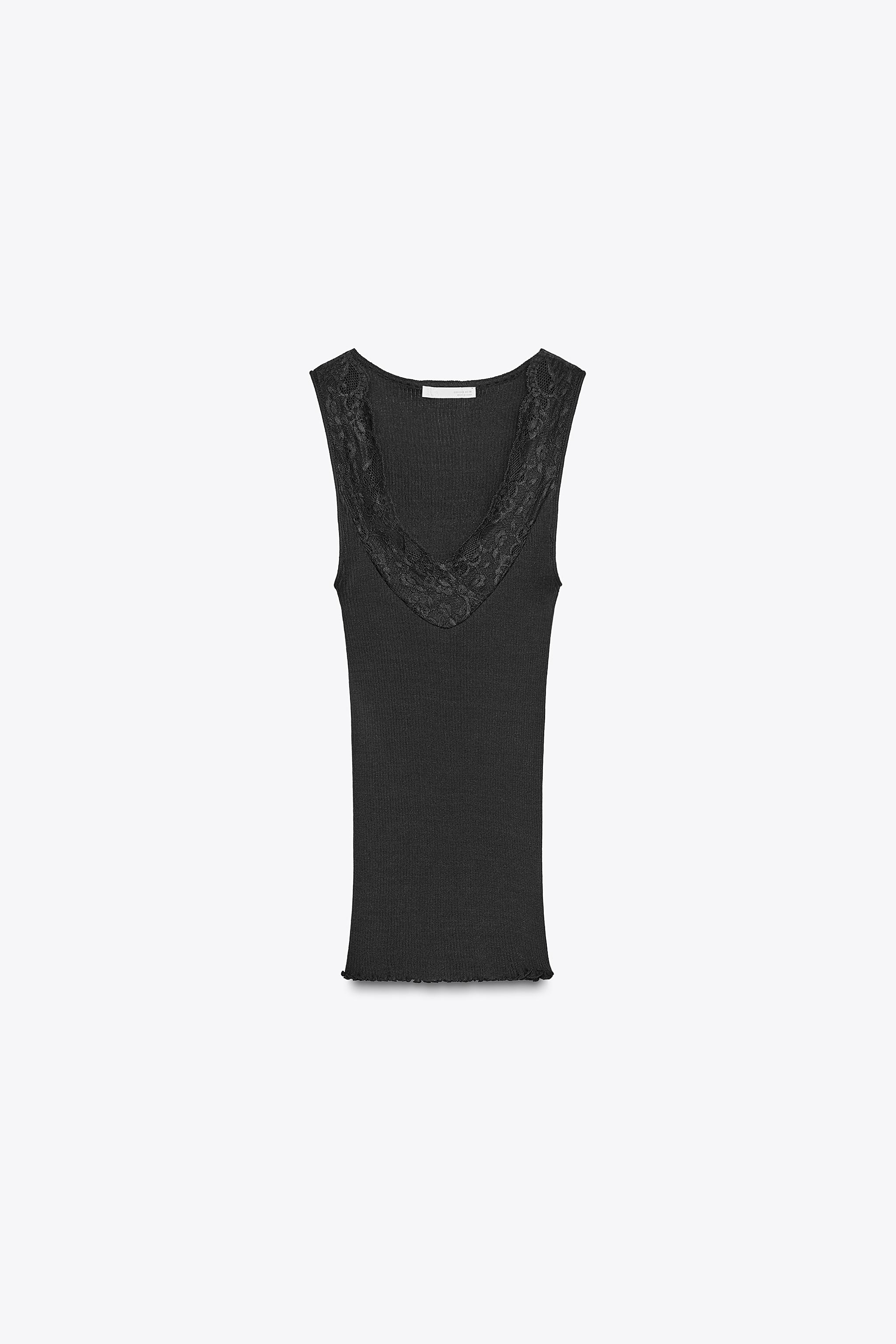 Rib t‑shirt with lace