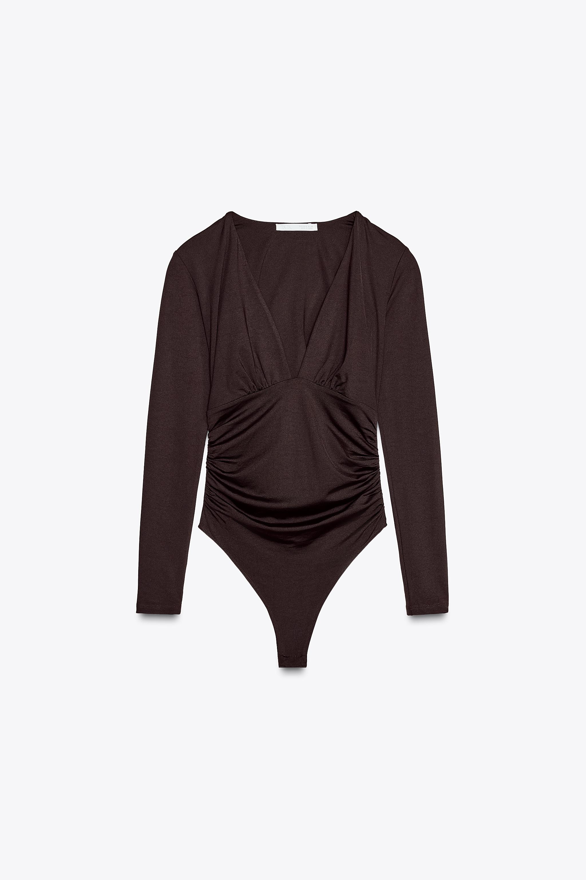 Ruched polyamide bodysuit