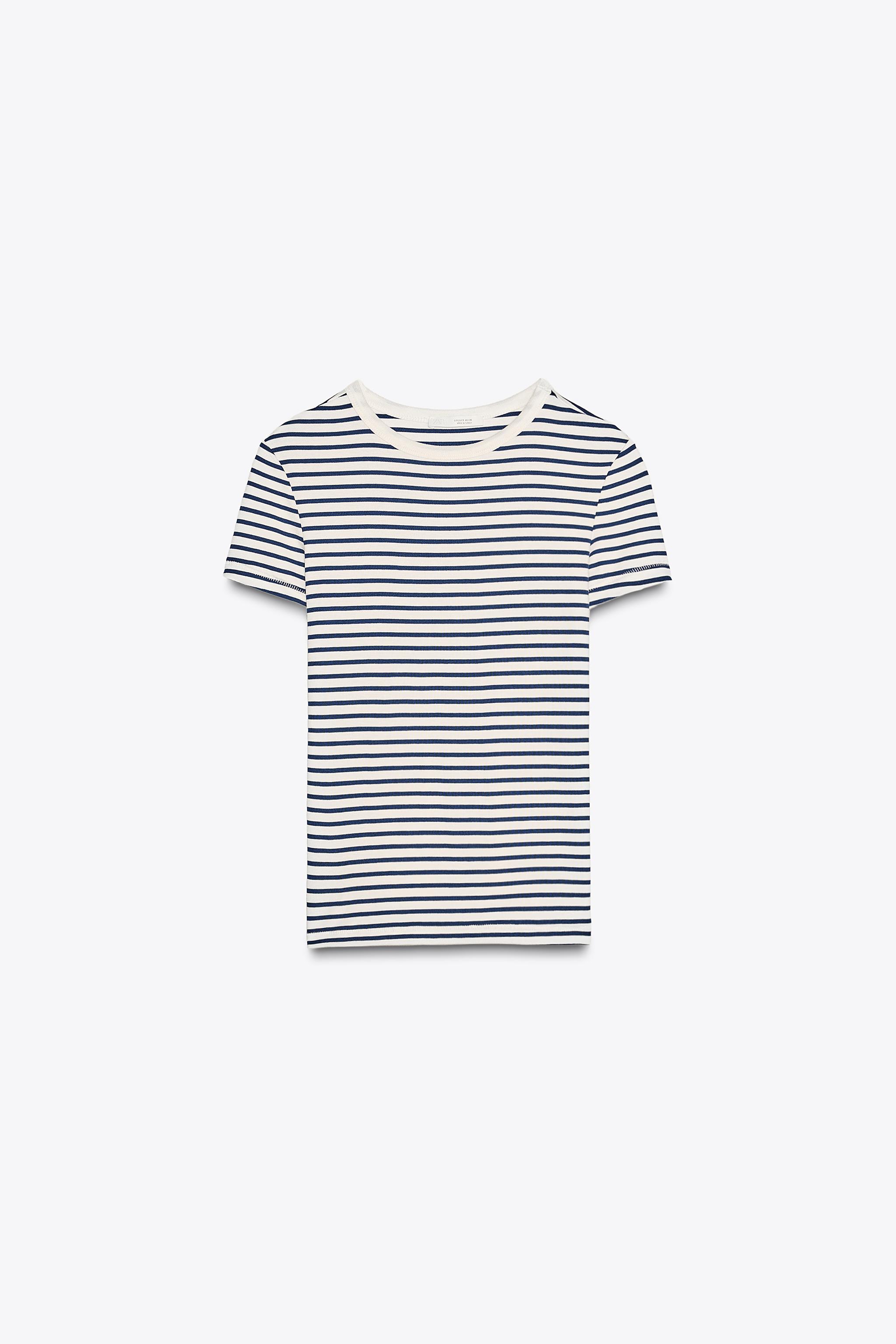 Striped viscose t-shirt