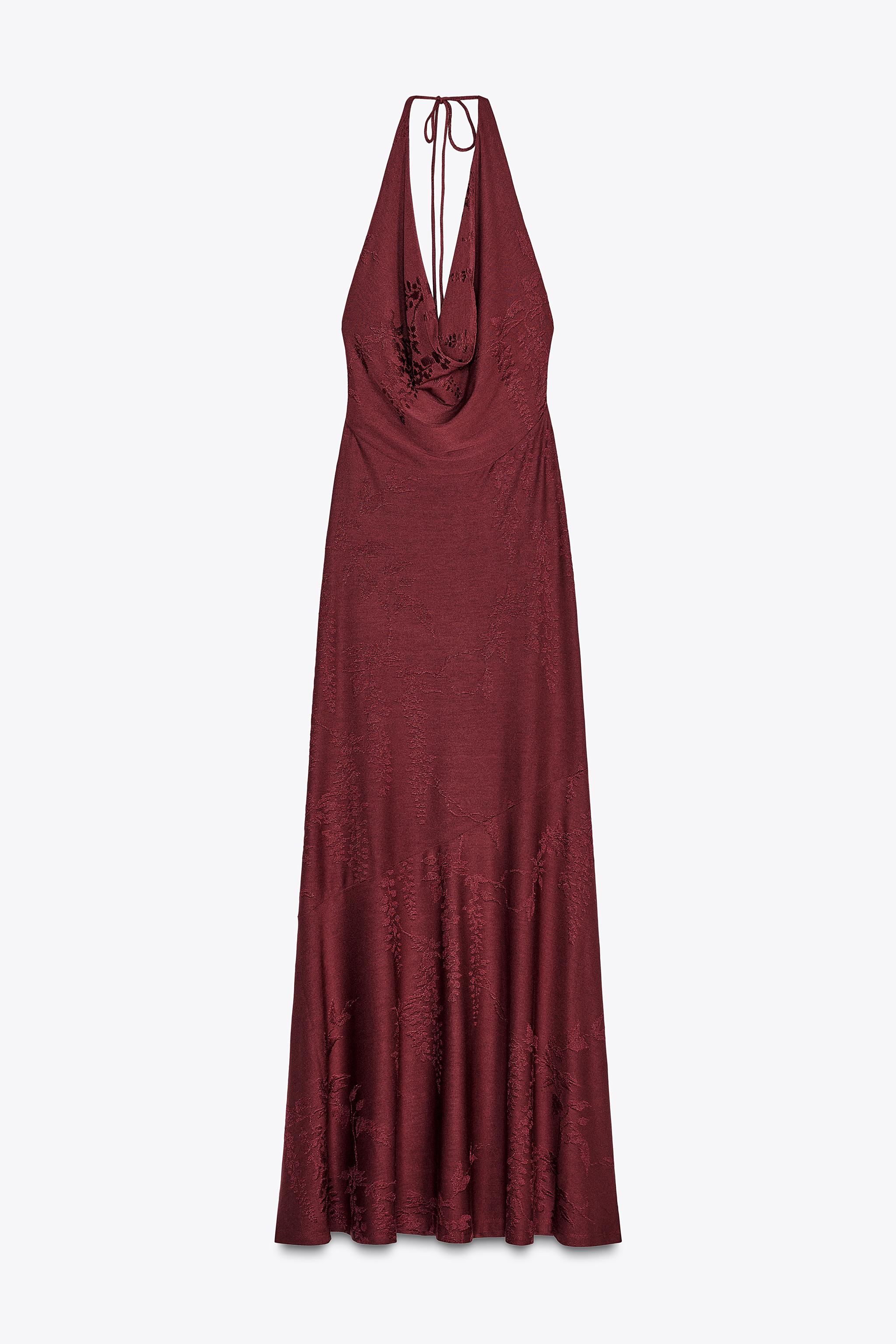 Jacquard halterneck dress
