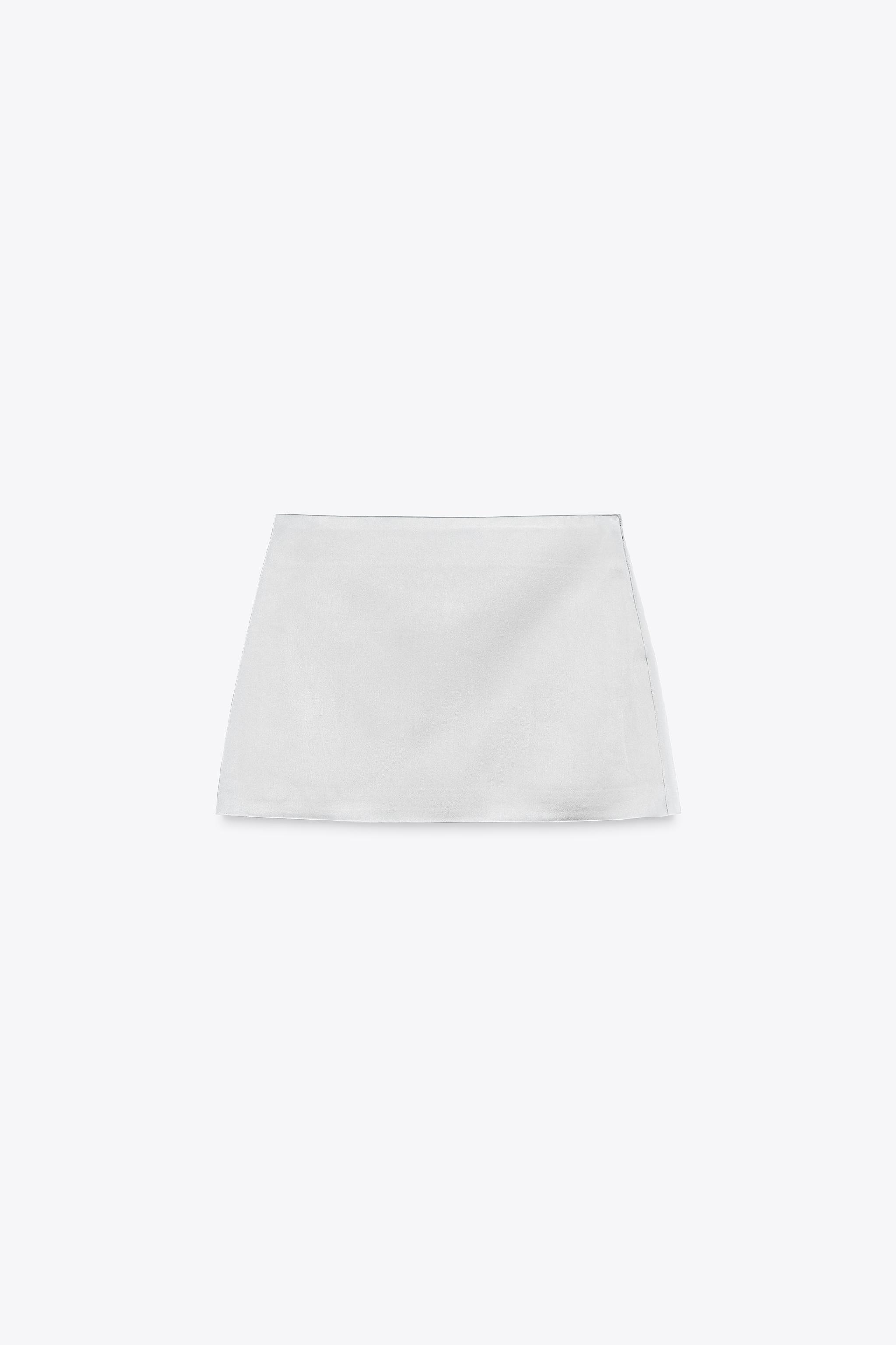 Satin mini skirt