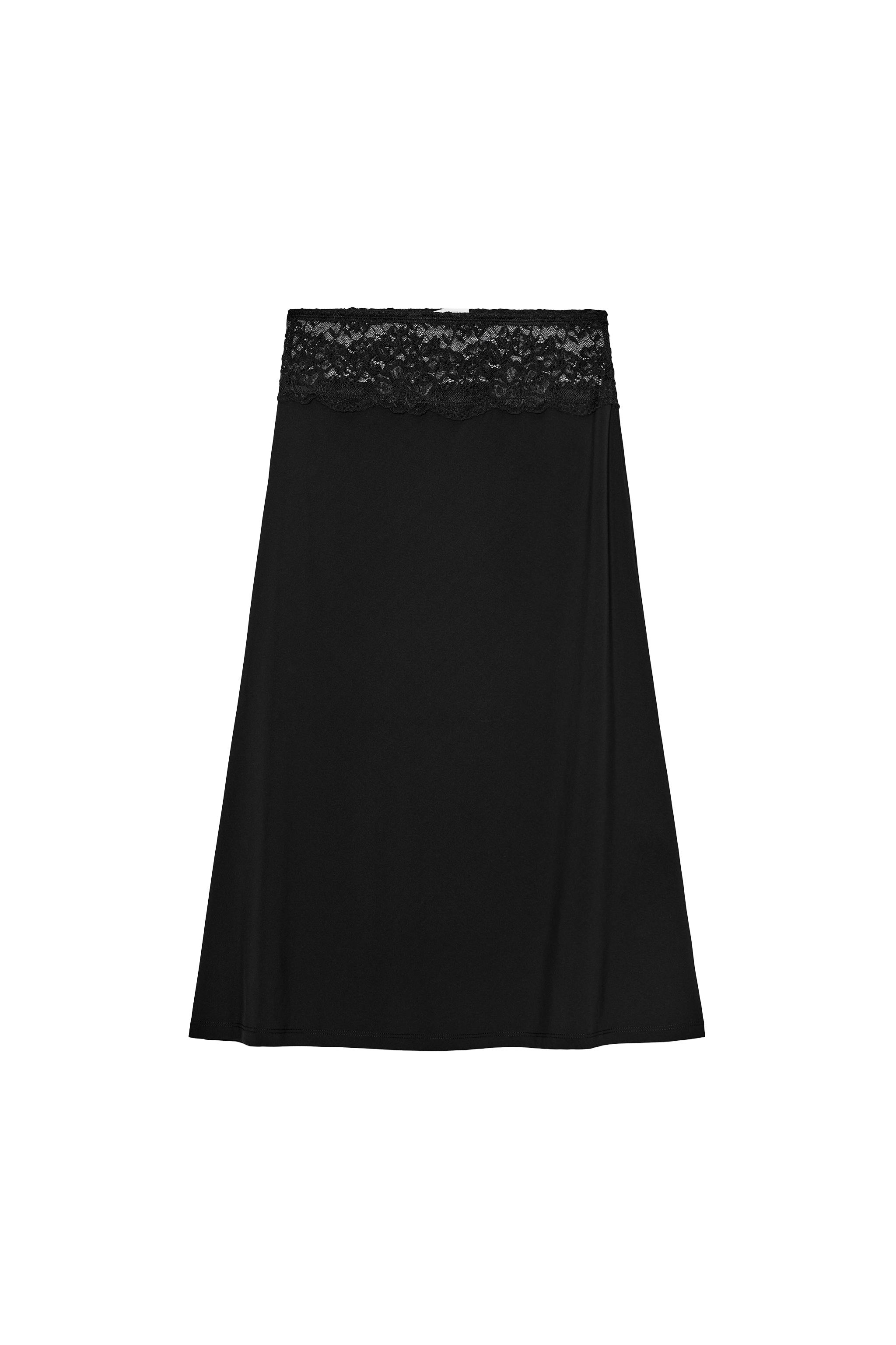 Combined skirt with lace