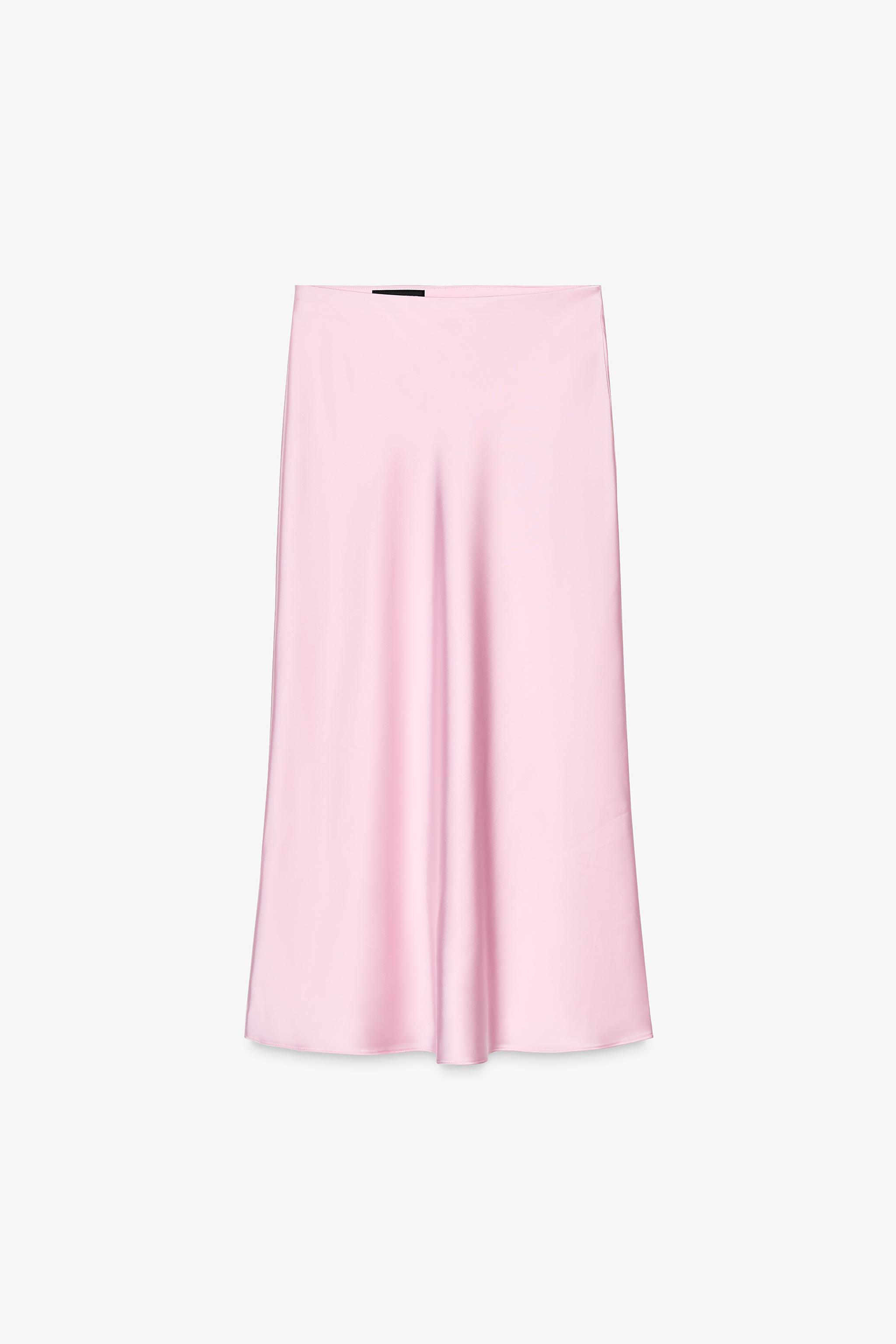 Midi satin skirt