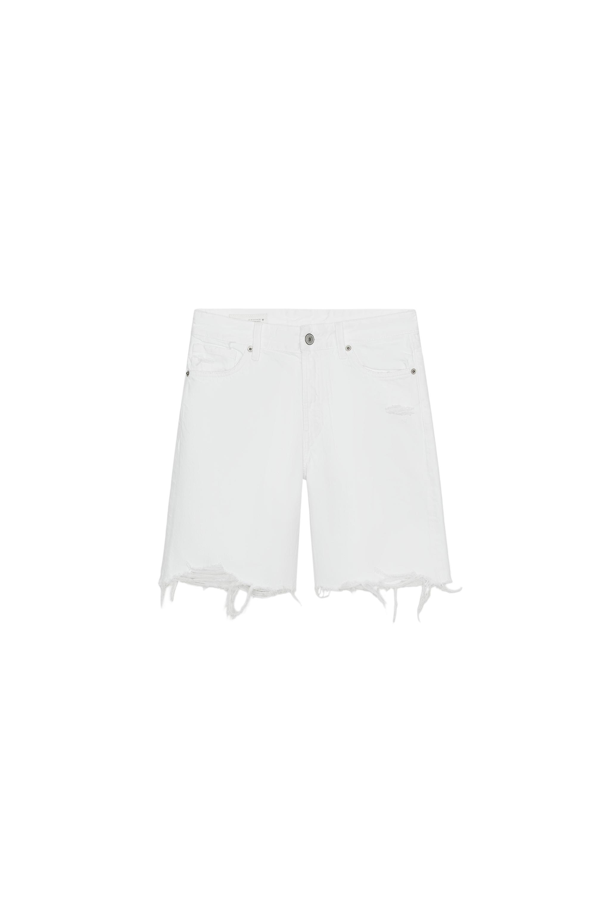 Mid waist denim bermuda