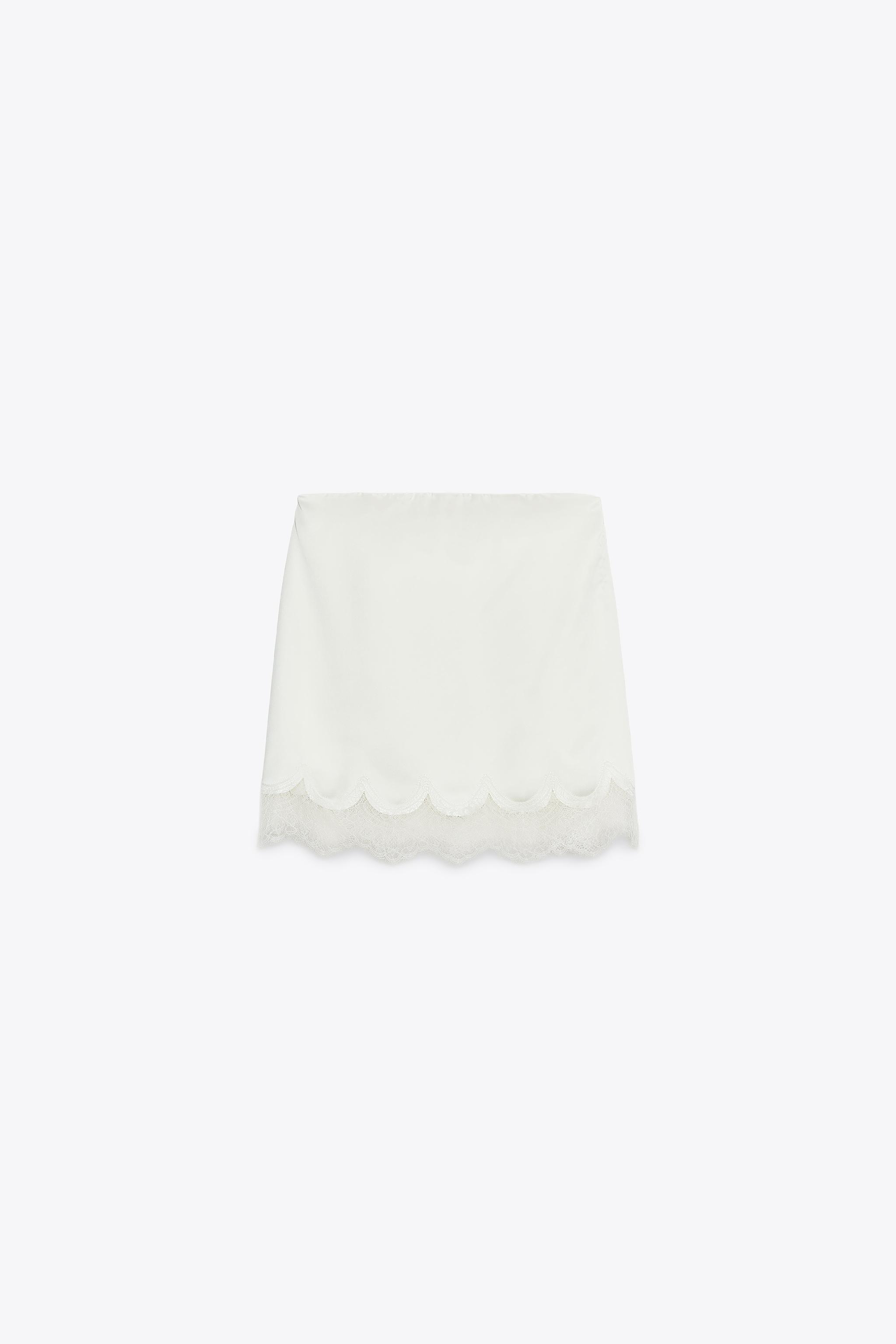 Satin strapless top