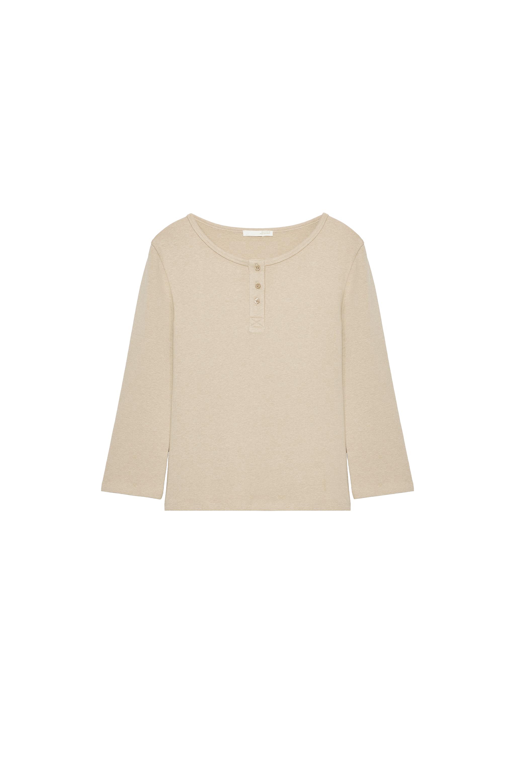 Long-sleeve Henley Top