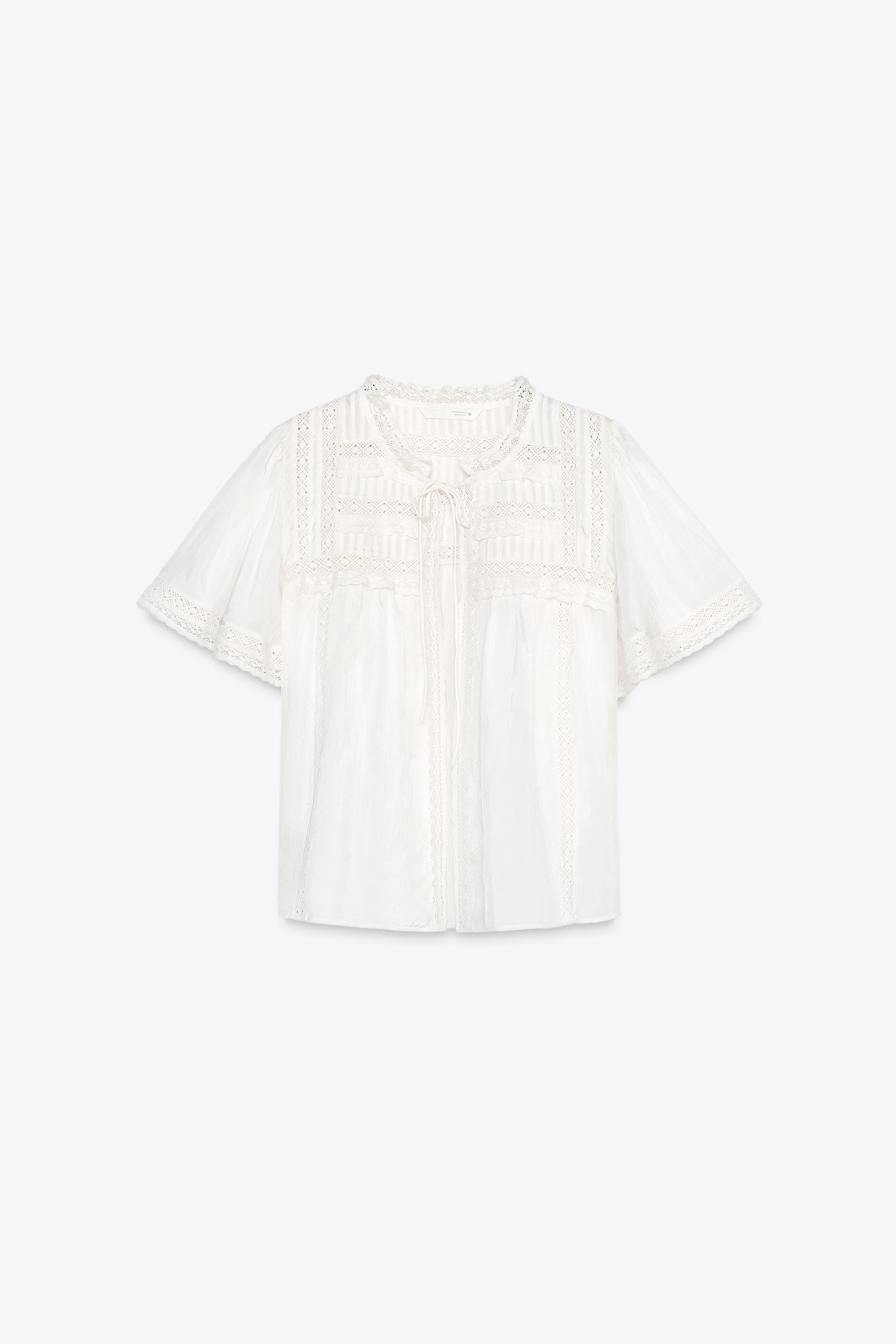 Satin top with lace