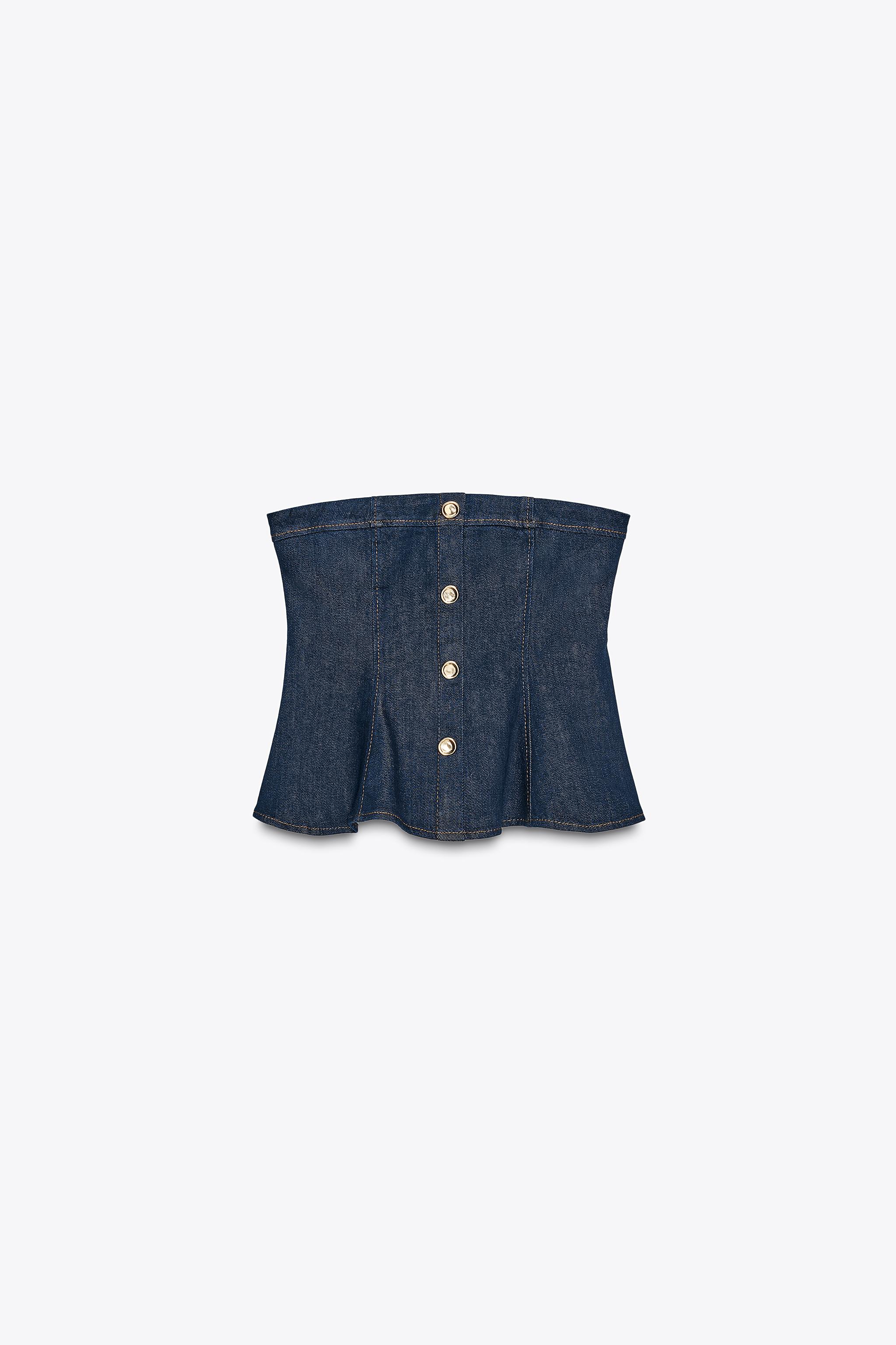 Denim peplum top