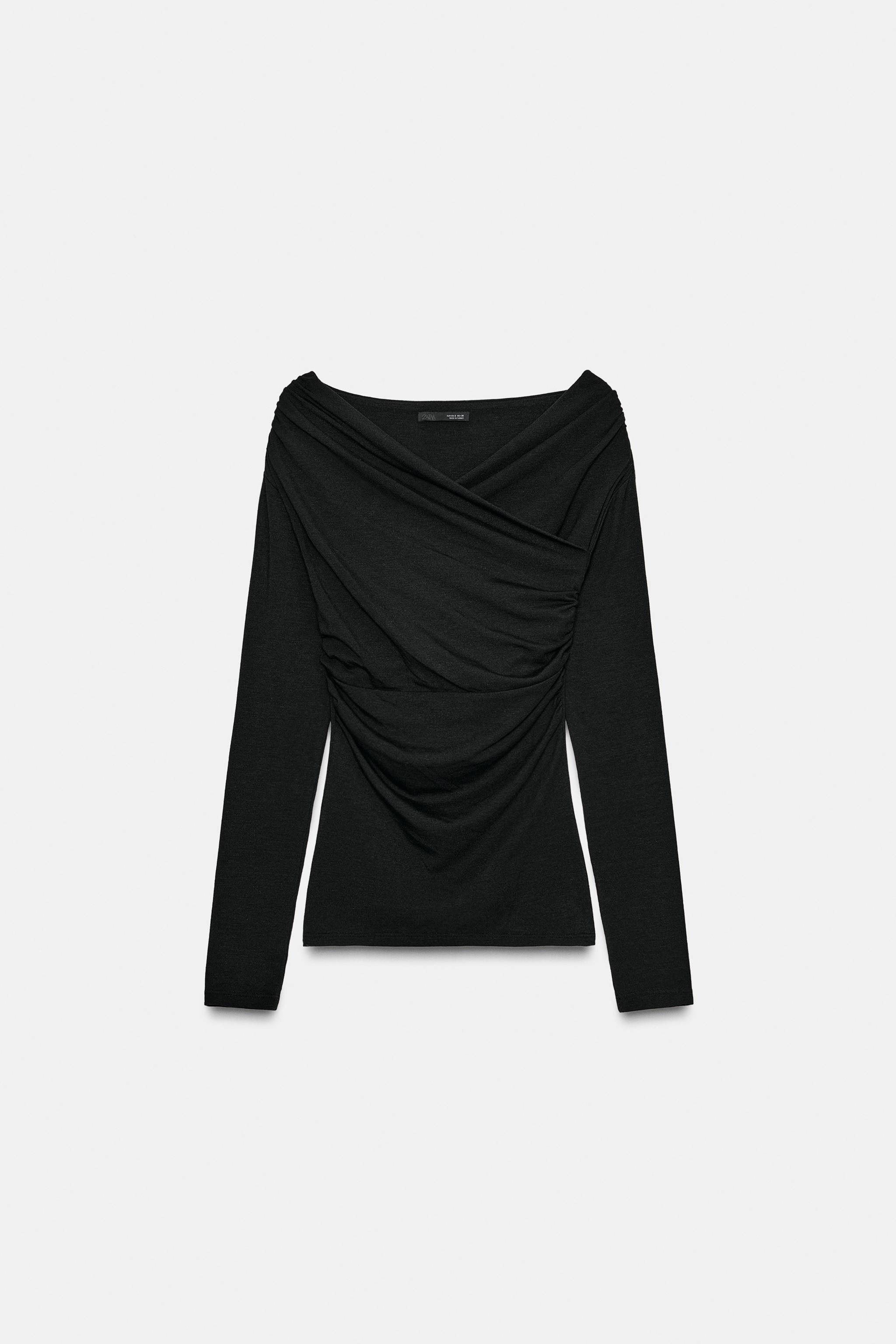Draped wrap top