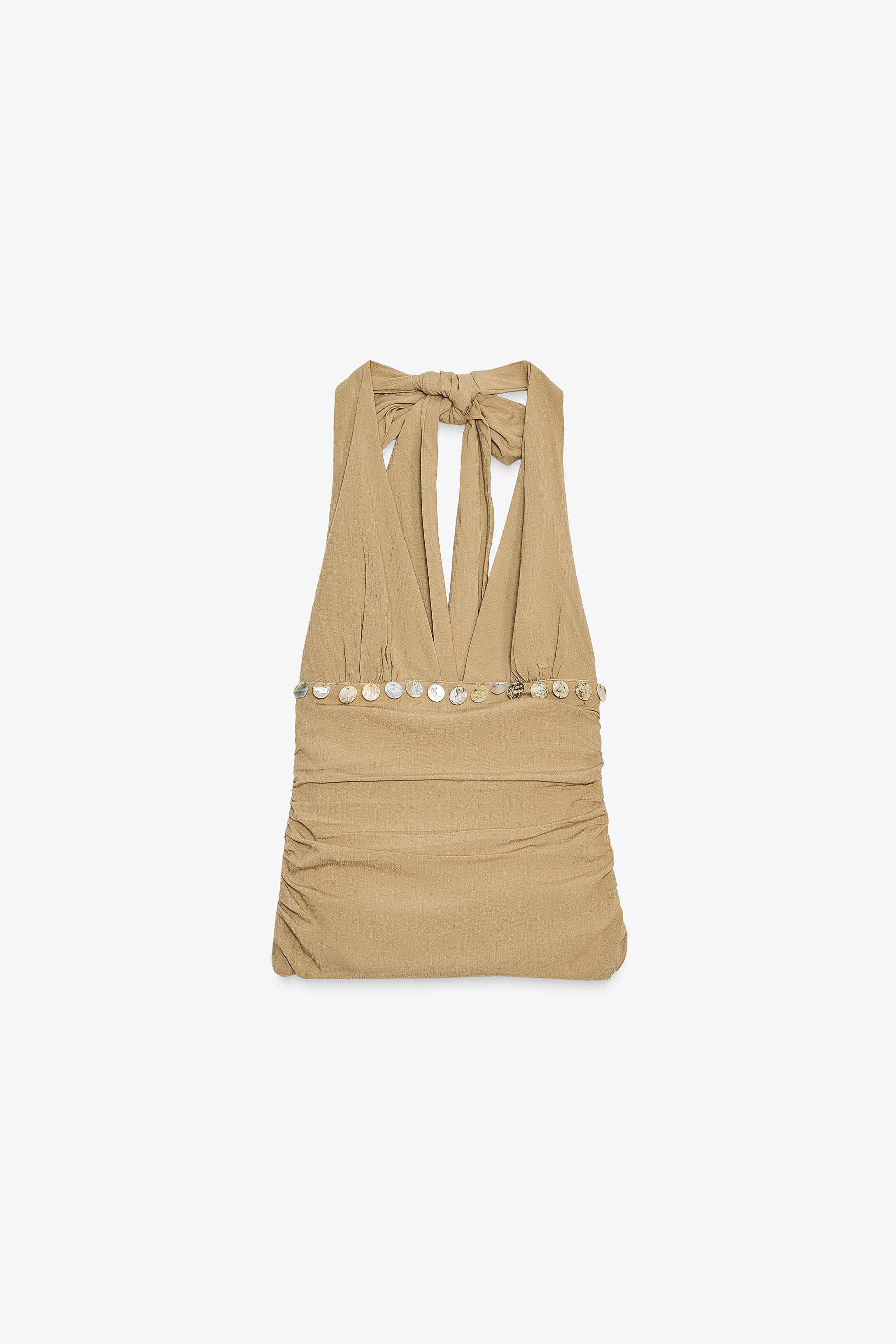 Halterneck beaded top